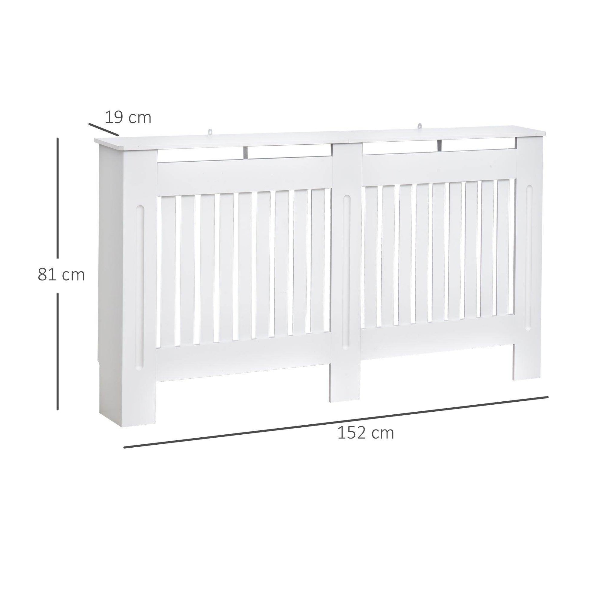 HOMCOM White Slatted Radiator Cover - 152x19x81 cm - ALL4U RETAILER LTD