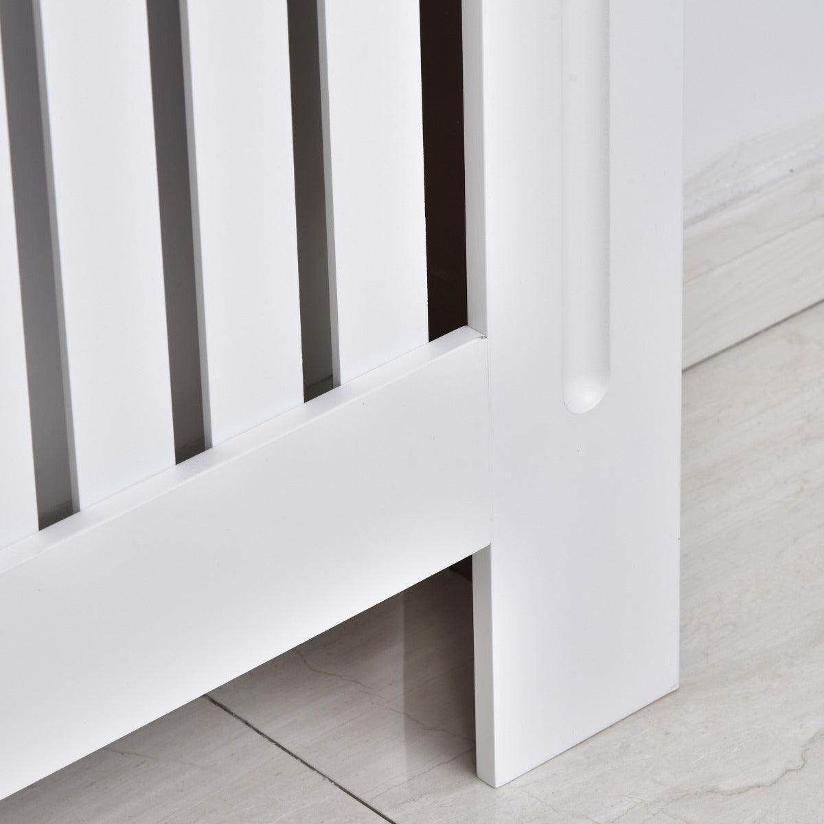 HOMCOM White Slatted Radiator Cover - 152x19x81 cm - ALL4U RETAILER LTD