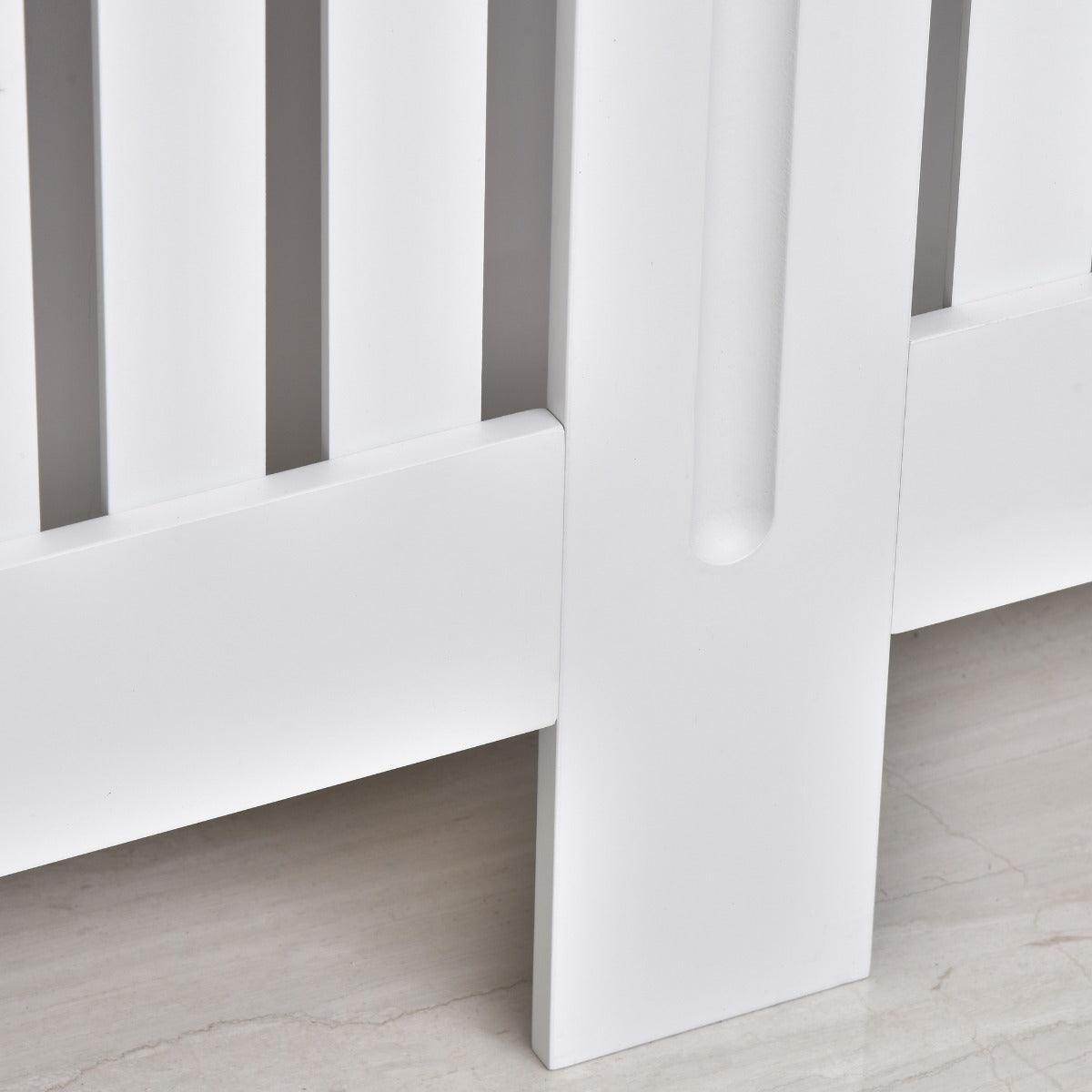HOMCOM White Slatted Radiator Cover - 152x19x81 cm - ALL4U RETAILER LTD