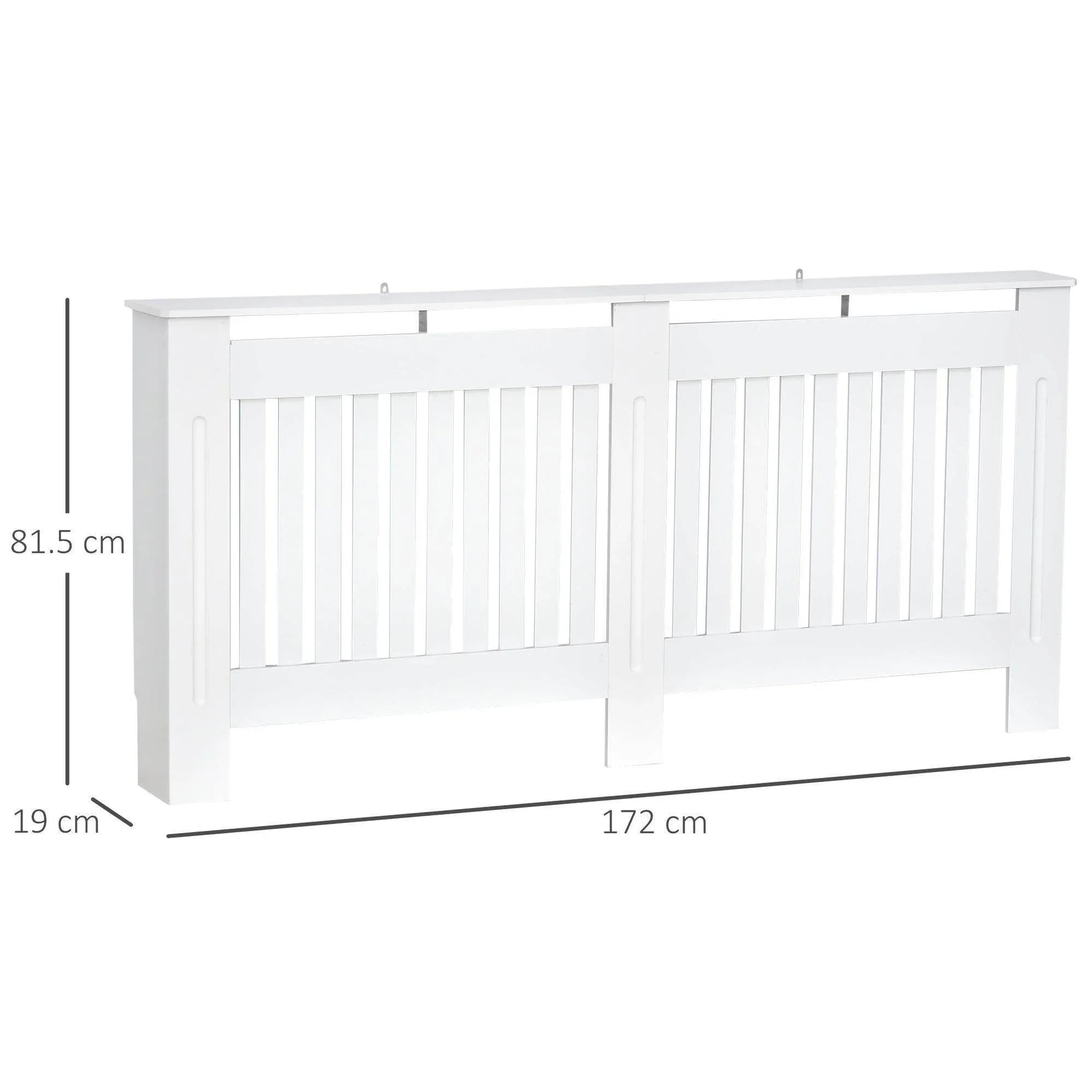 HOMCOM White Slatted Radiator Cover Cabinet - ALL4U RETAILER LTD