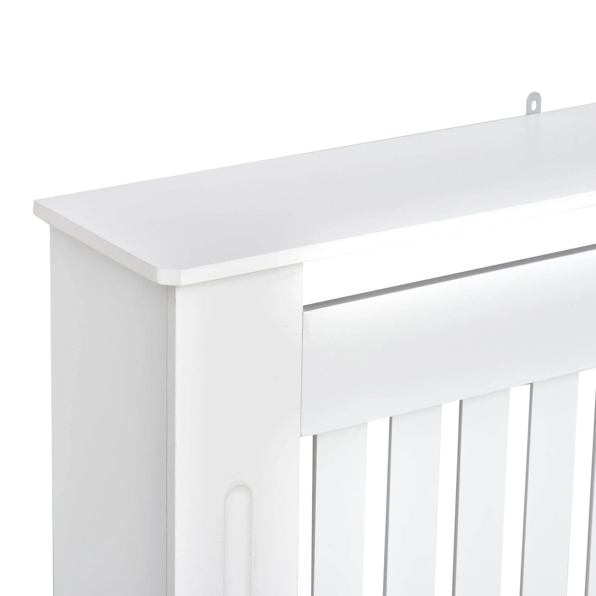 HOMCOM White Slatted Radiator Cover Cabinet - ALL4U RETAILER LTD