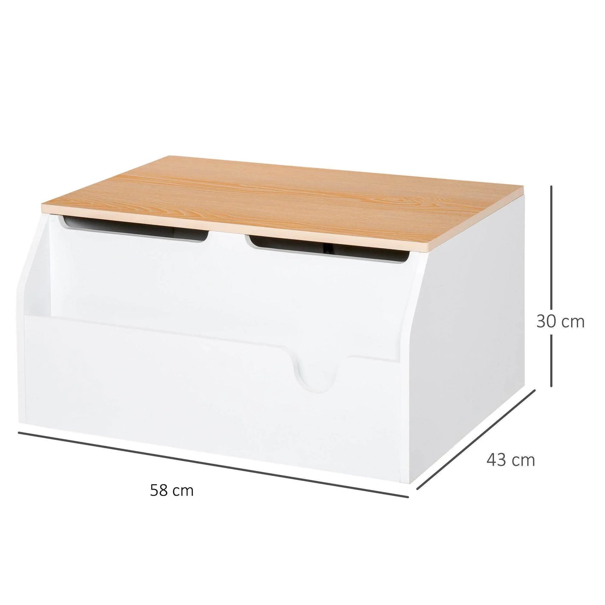 HOMCOM White Toy Box Storage Chest with Book Slot - ALL4U RETAILER LTD