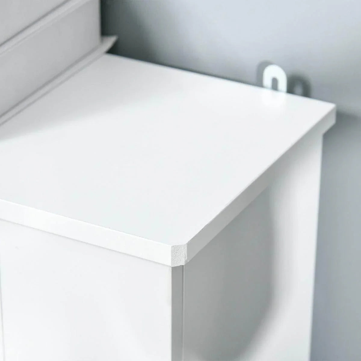 HOMCOM White Vertical Slatted Radiator Cover Cabinet - ALL4U RETAILER LTD