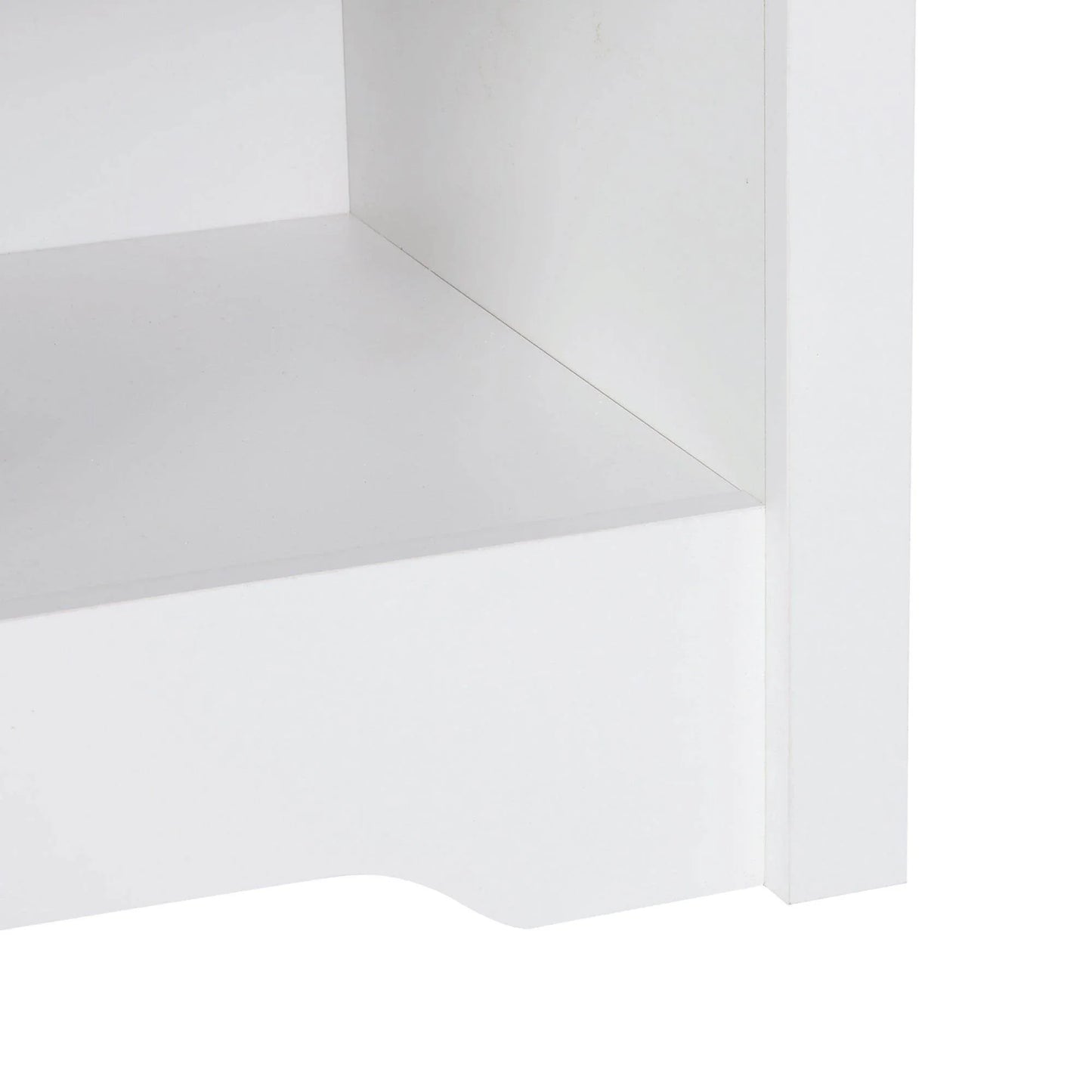 HOMCOM White Wood Bedside Cabinet with Drawer and Shelf - ALL4U RETAILER LTD