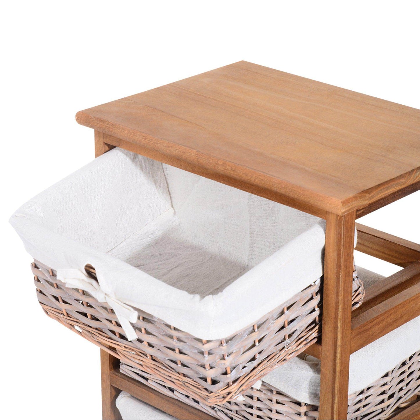 HOMCOM Wooden 5 Drawer Dresser - Natural Finish - ALL4U RETAILER LTD