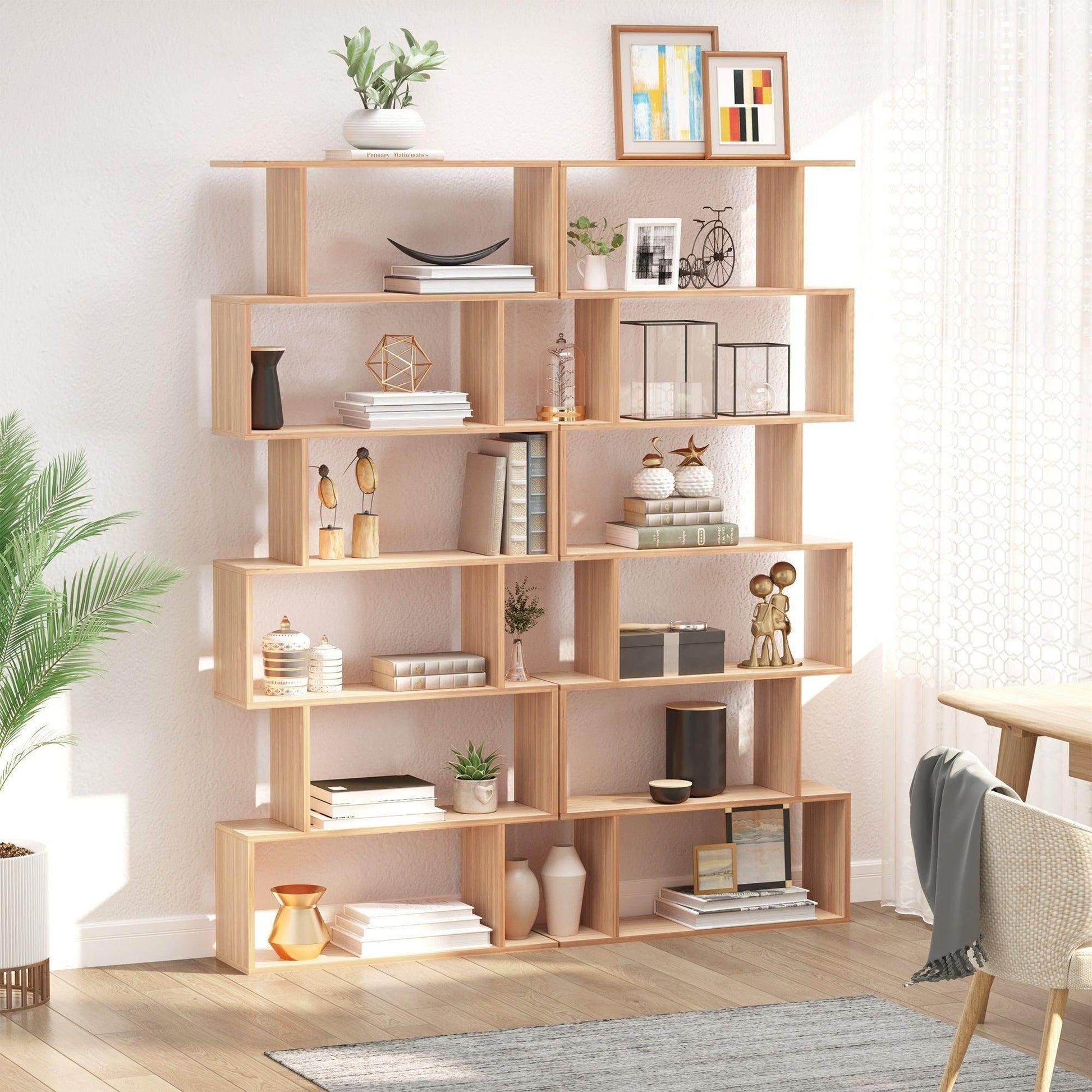 HOMCOM Wooden S-shaped Storage Display Unit - ALL4U RETAILER LTD