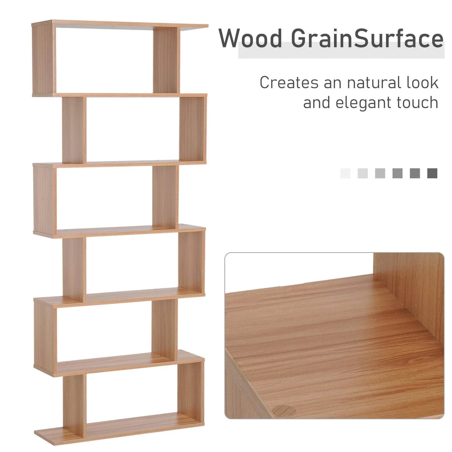 HOMCOM Wooden S-shaped Storage Display Unit - ALL4U RETAILER LTD