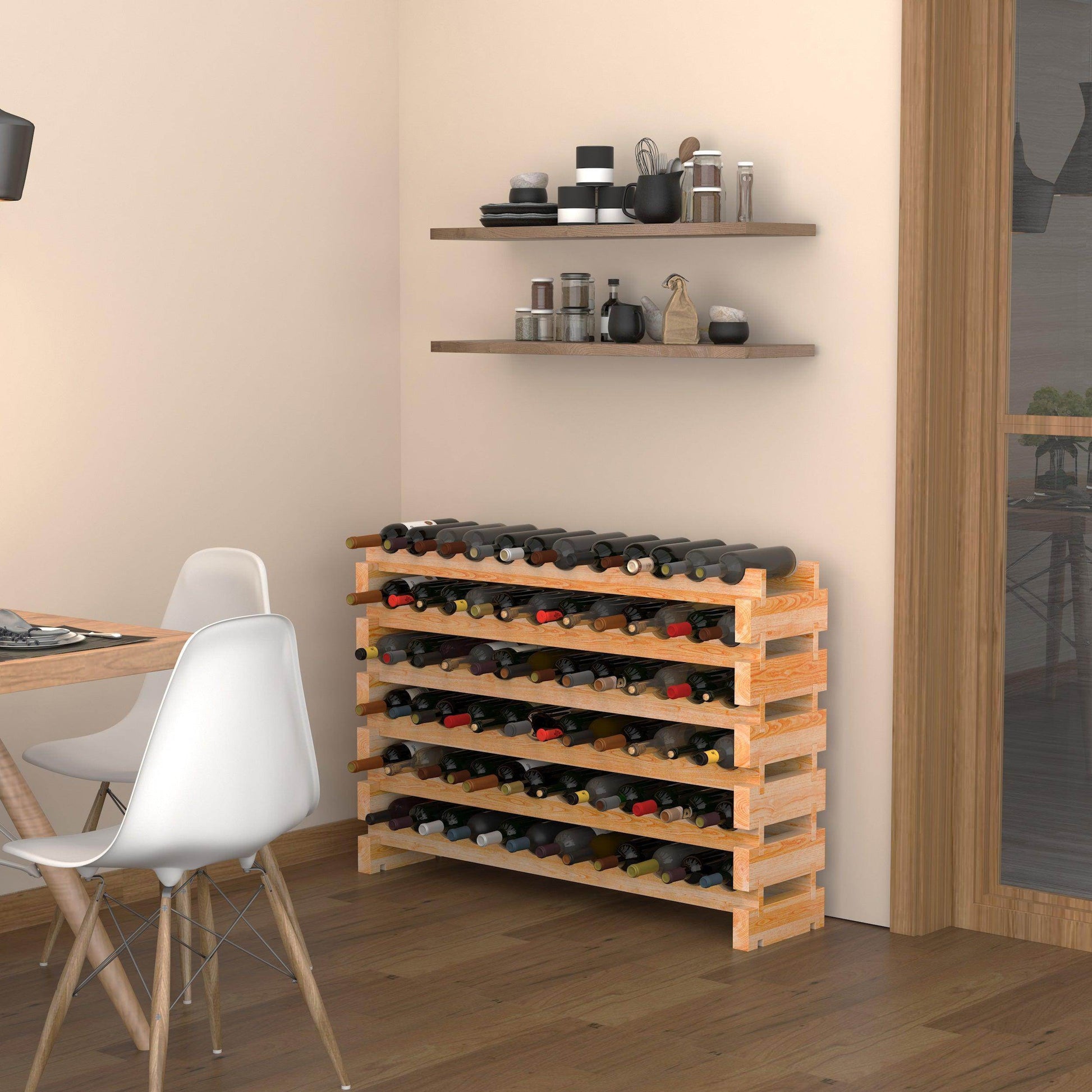 HOMCOM Wooden Wine Rack - 72 Bottle Storage - ALL4U RETAILER LTD
