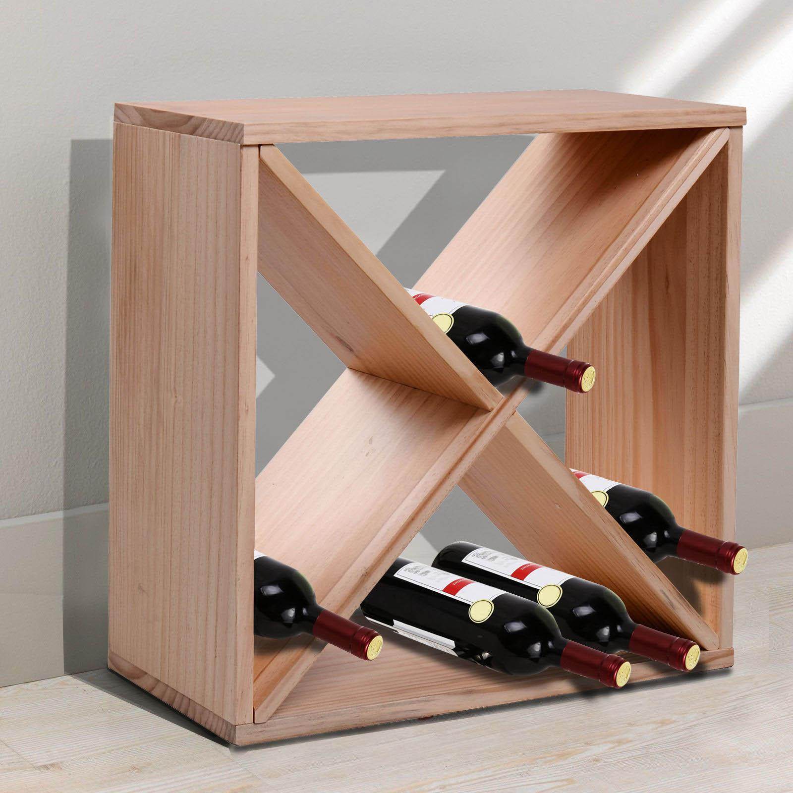 HOMCOM Wooden Wine Rack for 24 Bottles - Tabletop Storage Stand - ALL4U RETAILER LTD