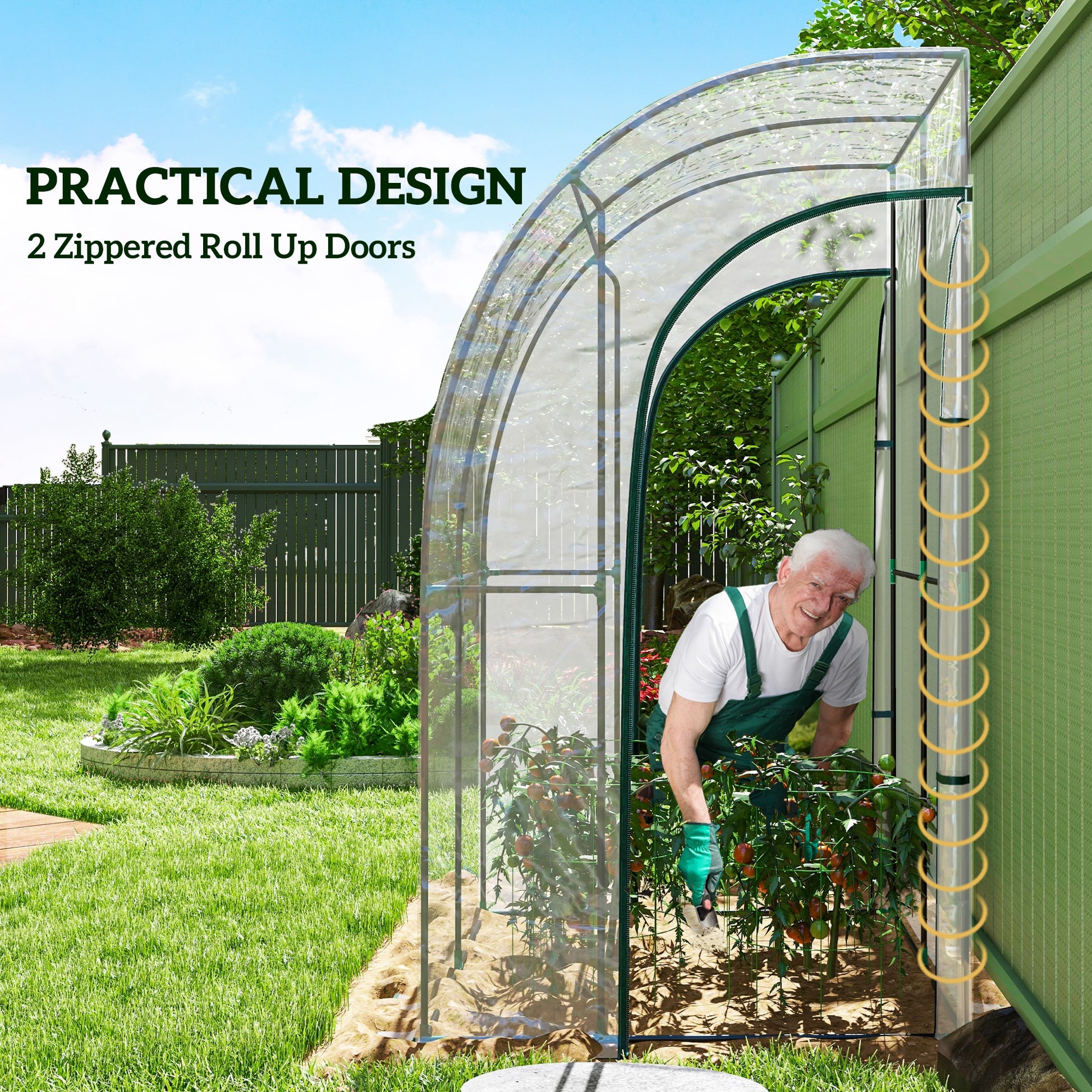 Outsunny 143cm x 118cm Lean-To Garden Greenhouse with Accessories - ALL4U RETAILER LTD