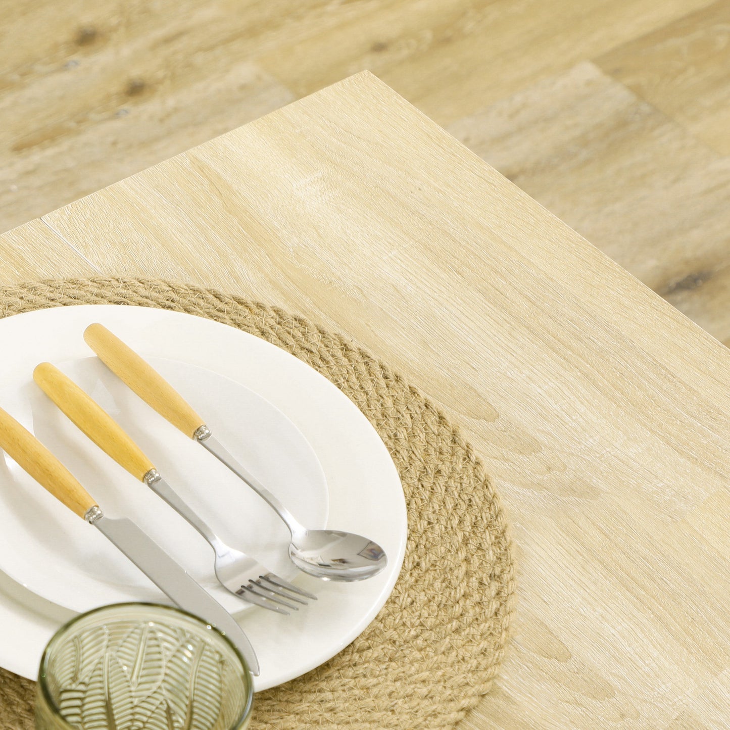 HOMCOM Oak Wood Effect Dining Table For 4 To 6 People Melamine Kitchen Table For Dining Room