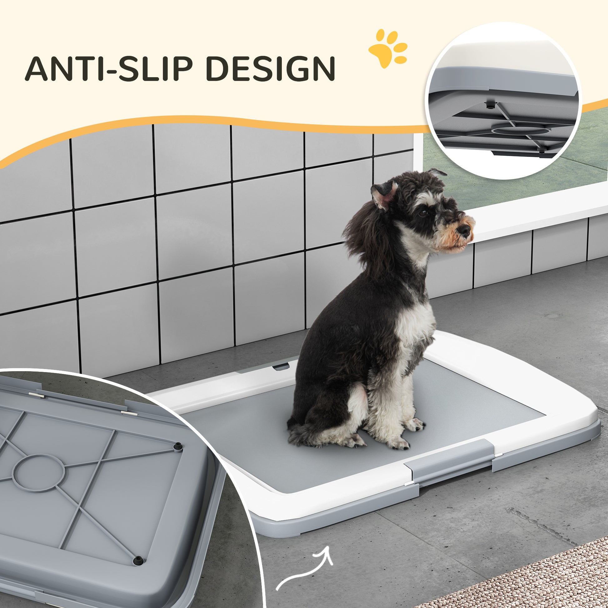 PawHut Portable Dog Litter Tray for Easy Potty Training, 63 x 49 x 6cm - ALL4U RETAILER LTD