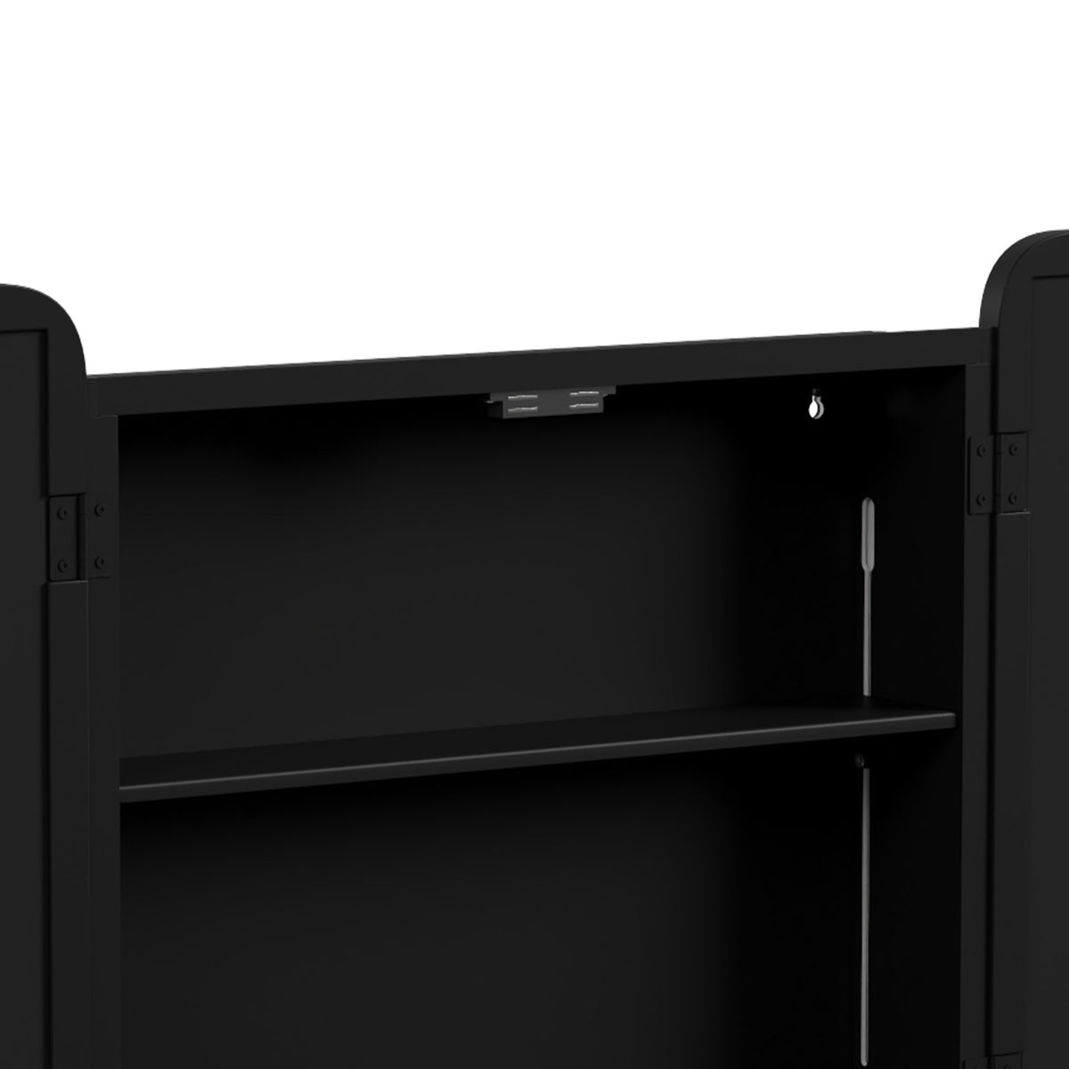 HOMCOM Black Wall Mounted Medicine Cabinet Mirror Storage Magnetic Doors