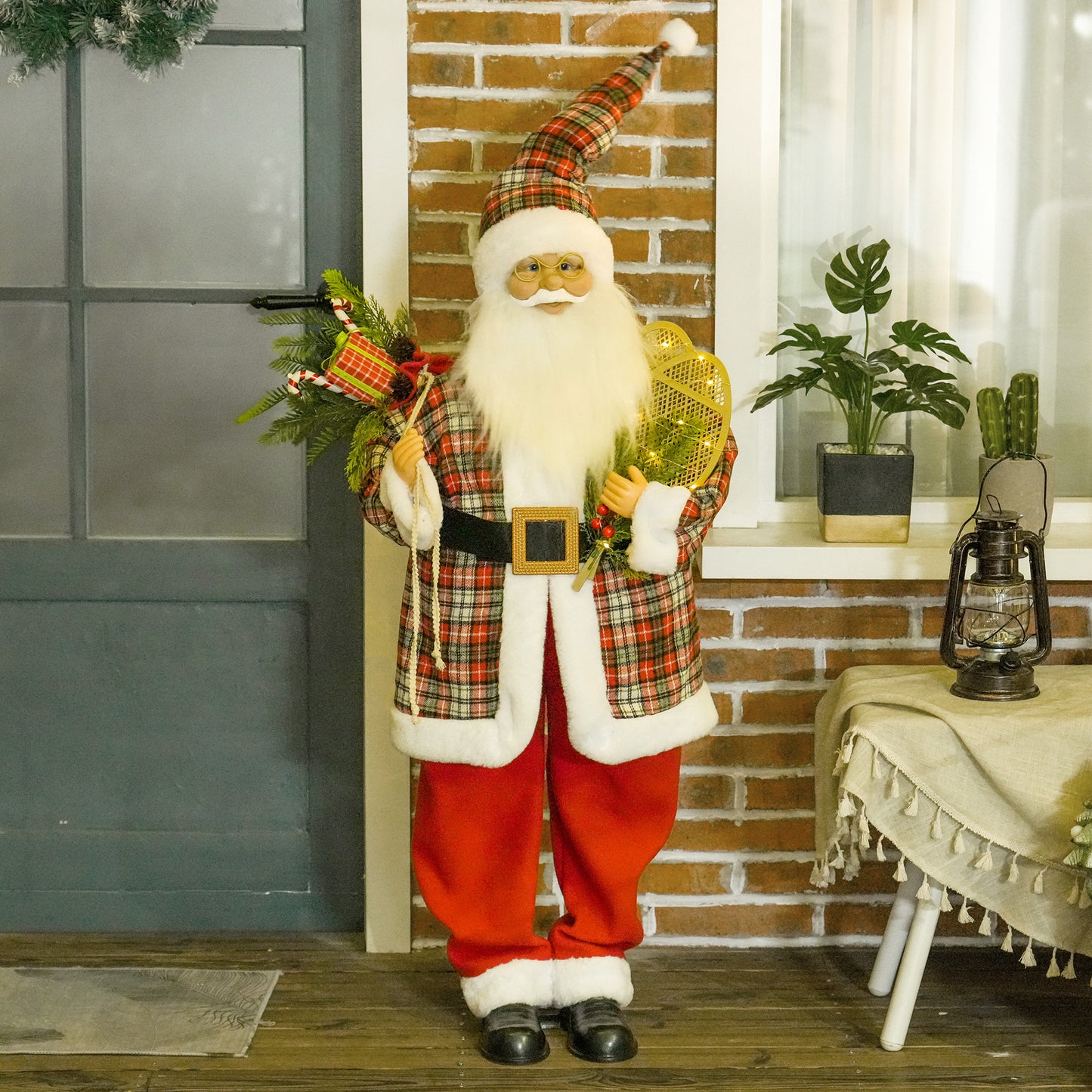 Jolly Life-Size Animated Santa Claus with Sound and Light Effects - 133cm Holiday Decoration for Festive Celebrations - ALL4U RETAILER LTD