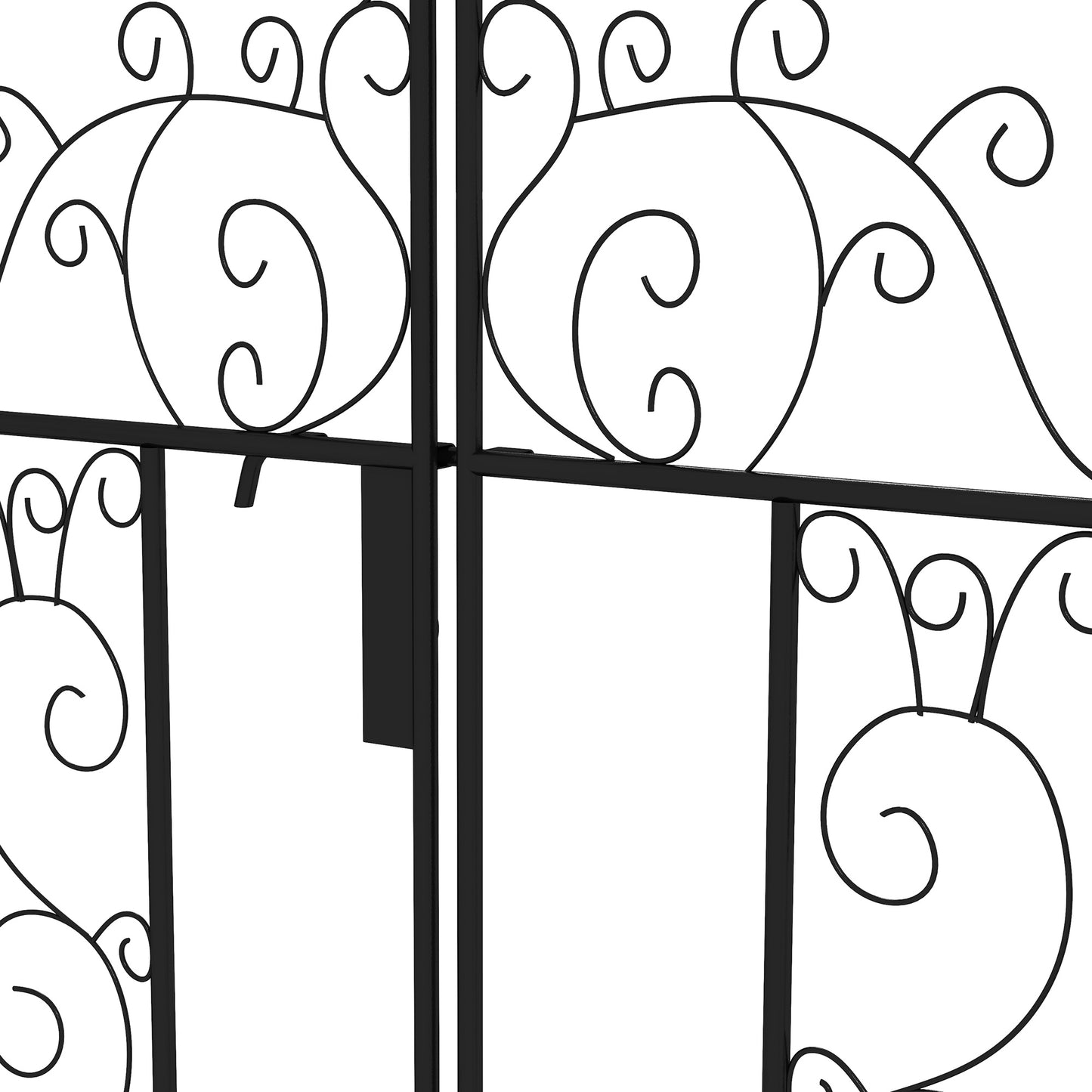 Outsunny Metal Garden Arch Double Gates for Climbing Plants Roses and Vines Wedding Arch Black 125L x 38W x 227H cm