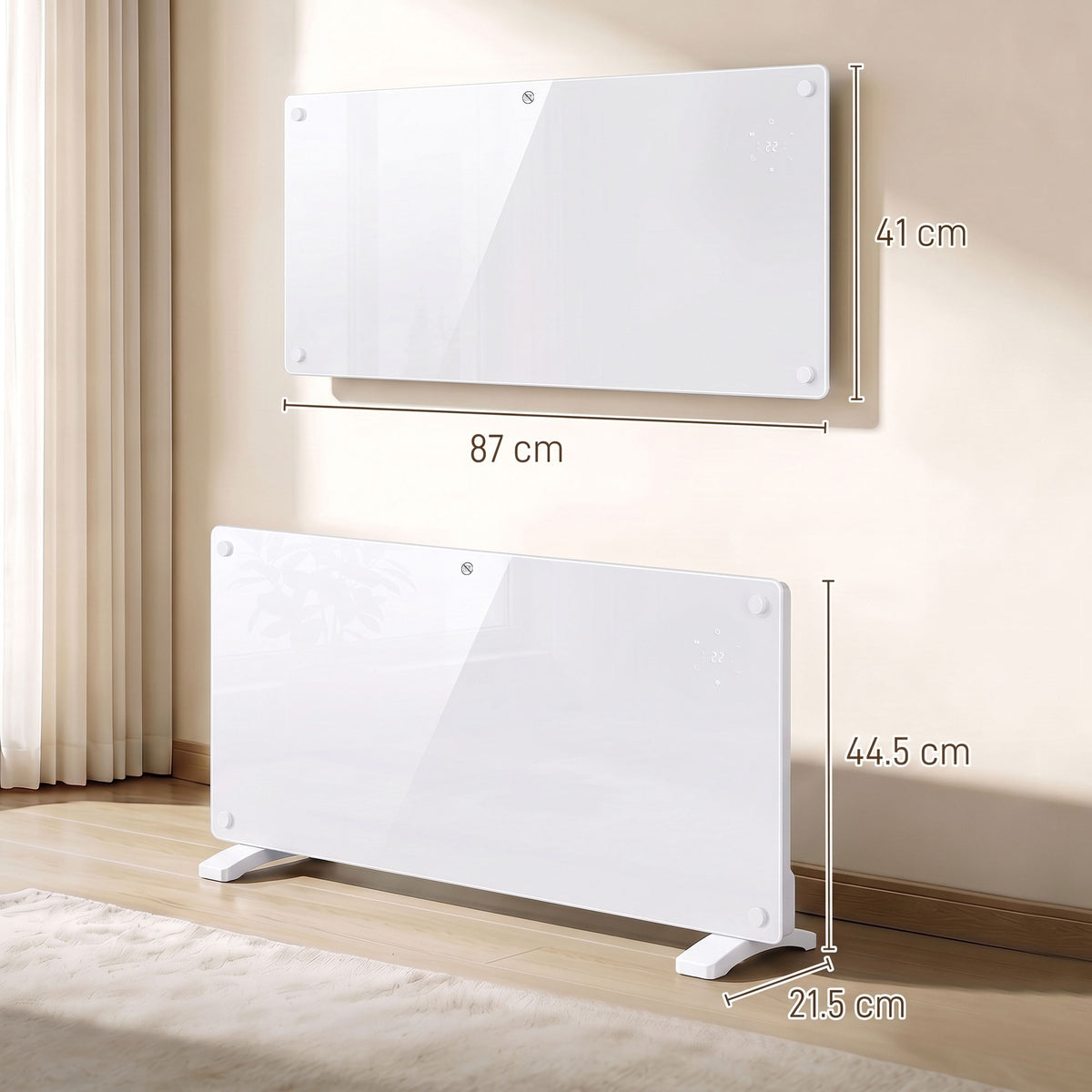 HOMCOM Smart Panel Heater Wall Mounted 2000W With App Control And Timer