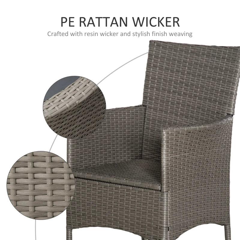 Outsunny 4PC Rattan Chair Patio Sofa Chairs Set with Cushions - Outdoor Rattan Furniture for Comfortable Outdoor Living - ALL4U RETAILER LTD