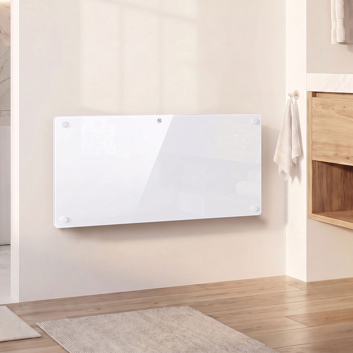HOMCOM Smart Panel Heater Wall Mounted 2000W With App Control And Timer