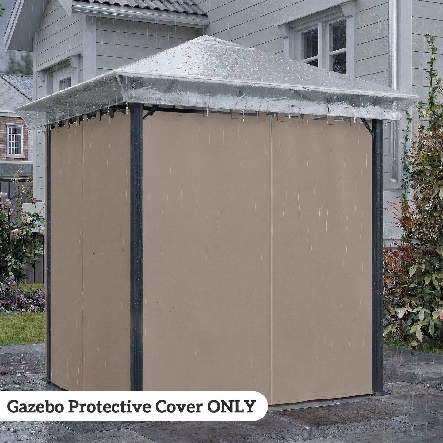 Outsunny 2x2m Gazebo Protective Cover Waterproof Rainproof Canopy and Tent Weatherproof Shield