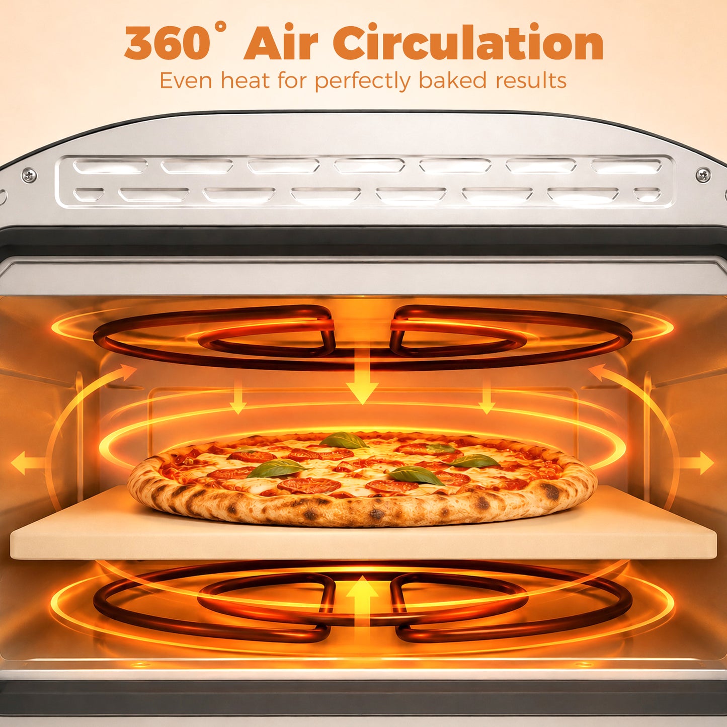 HOMCOM Electric Pizza Oven With 2200W Heating Element And Ceramic Stone