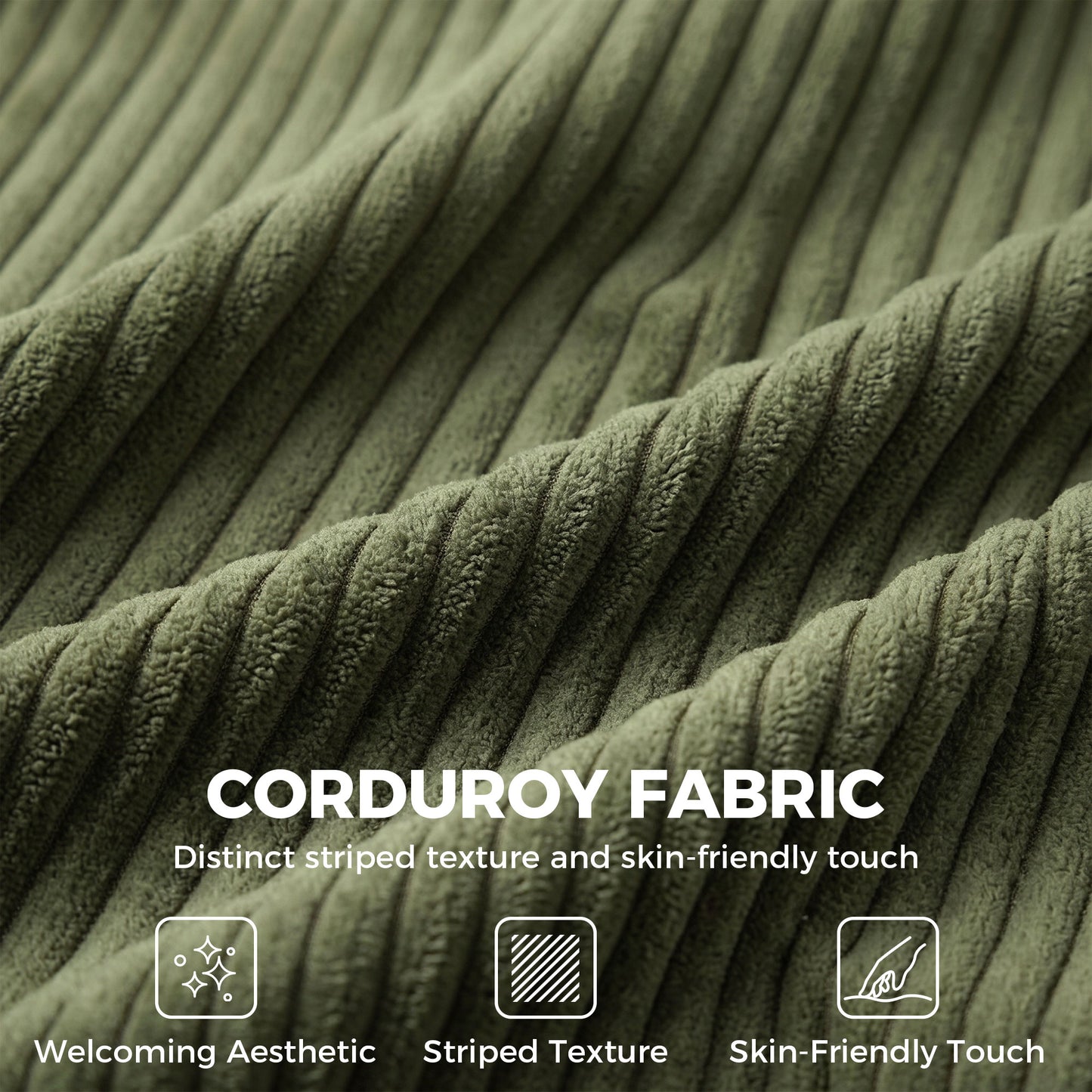 HOMCOM Corduroy Loveseat Sofa With Wide Seat 2 Seater Couch Deep Seat Spring Cushion Green