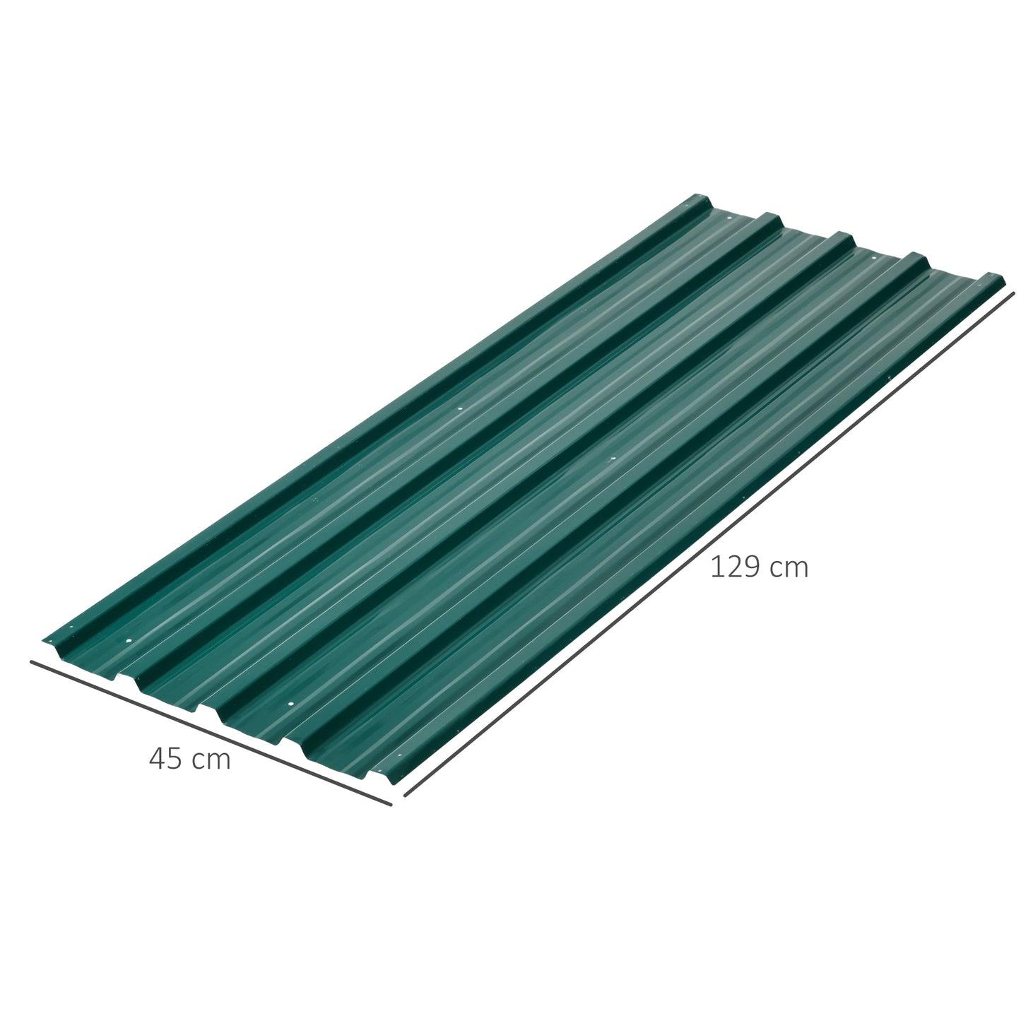 Outsunny Corrugated Roofing Sheets Pack Of 24 Galvanised Steel Panels For Greenhouse Garage Carport 129 X 45 Cm Green