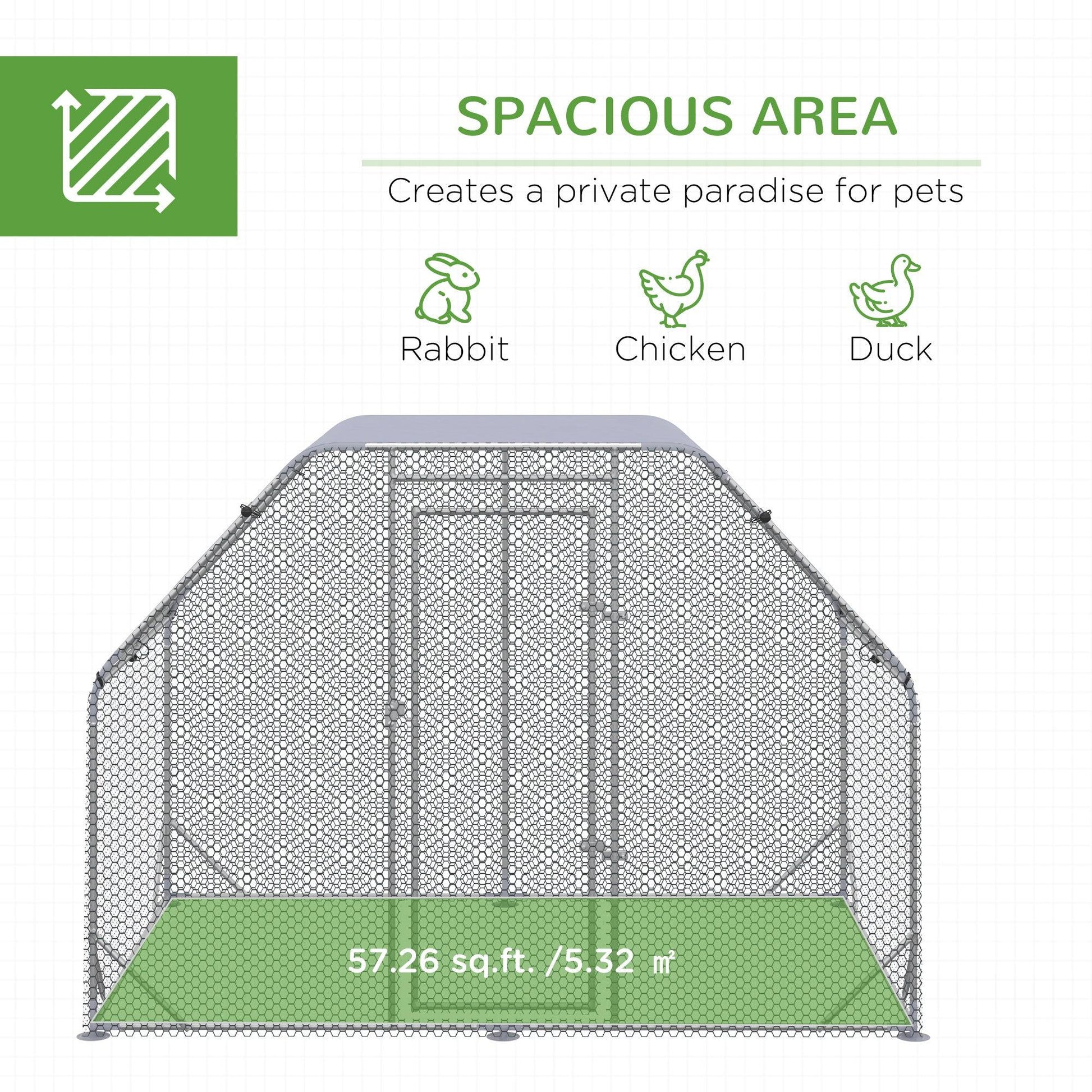 PawHut Chicken Run with Roof, Walk In Coop for 4-6 Chickens - ALL4U RETAILER LTD