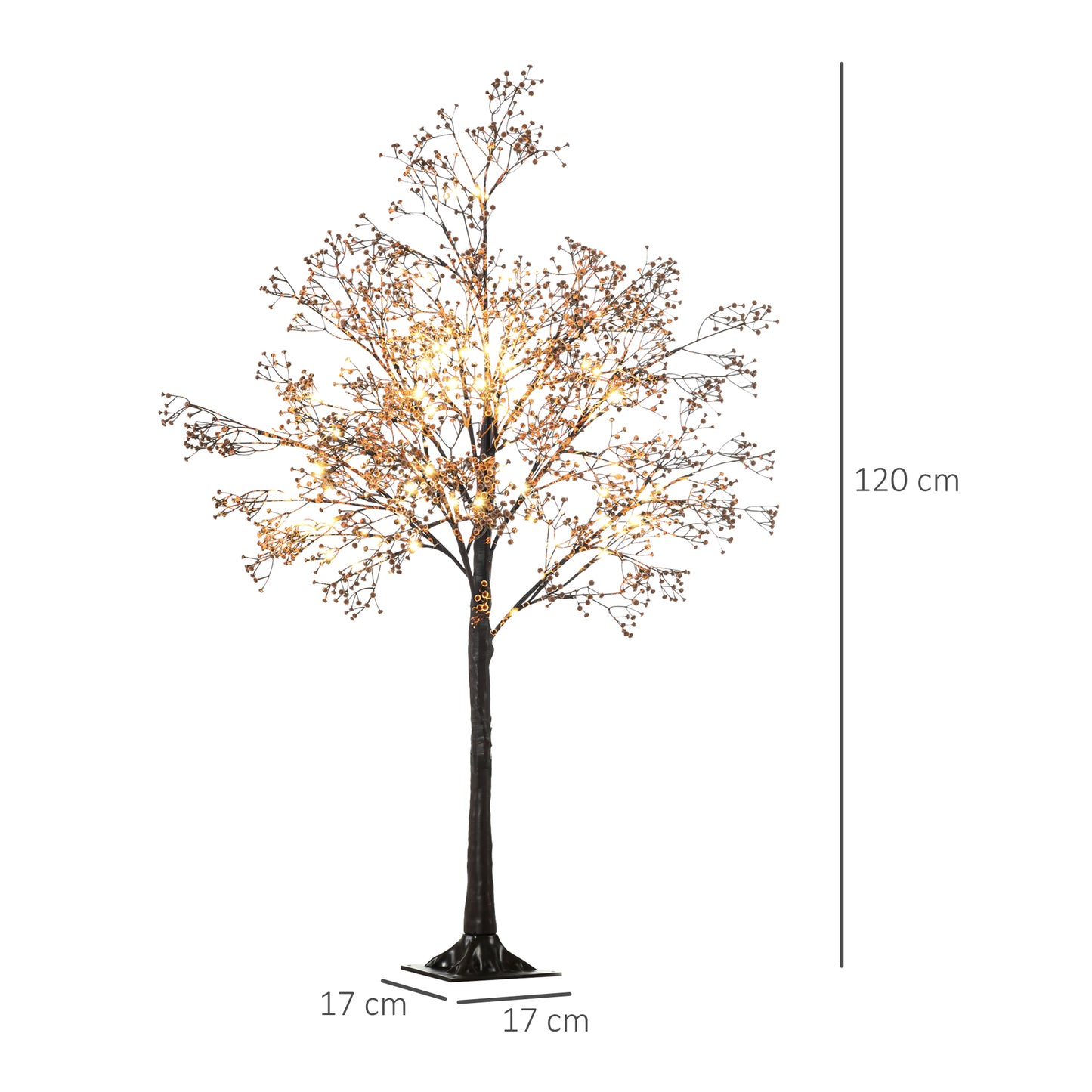 HOMCOM 4ft Prelit Artificial Gypsophila Blossom Tree with 72 Warm White LED Lights for Weddings, Parties, and Home Decor - ALL4U RETAILER LTD