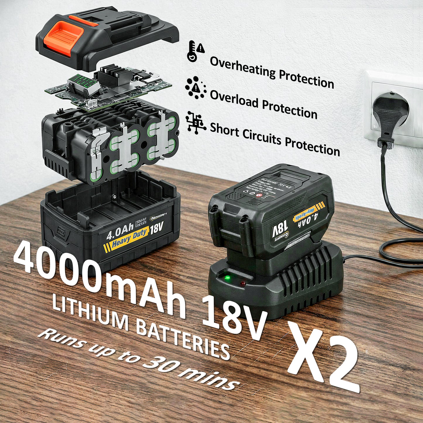 Outsunny Cordless Leaf Blower 2x4000mAh Batteries And Charger 36V Lightweight Garden Blower With 1000W Brushless Motor
