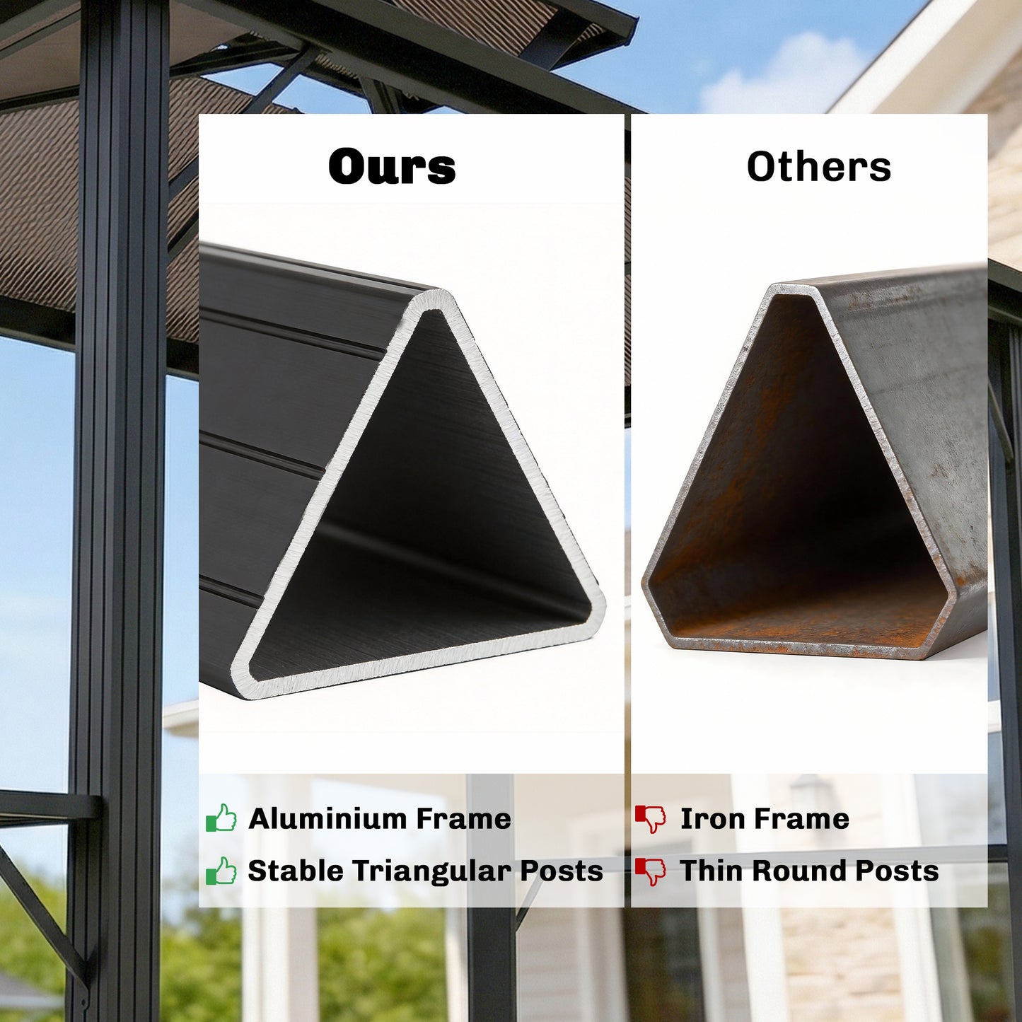 Outsunny 2.5 X 1.5 M Hardtop BBQ Gazebo With Double Roof Aluminium Outdoor Shelter Brown