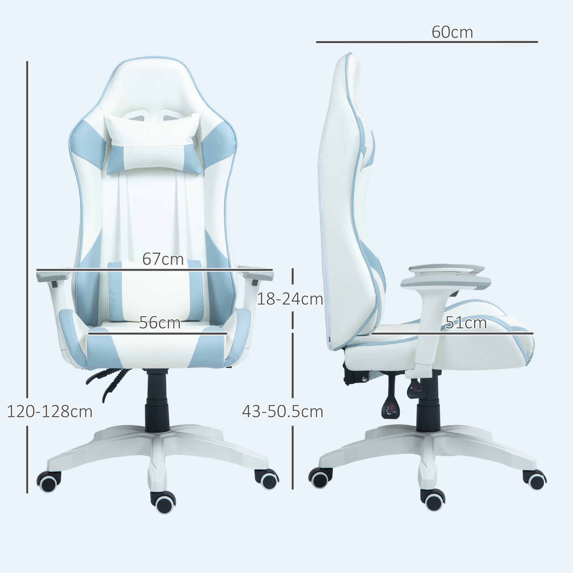 HOMCOM Racing Style Gaming Chair with Adjustable Features and Supportive Design - ALL4U RETAILER LTD