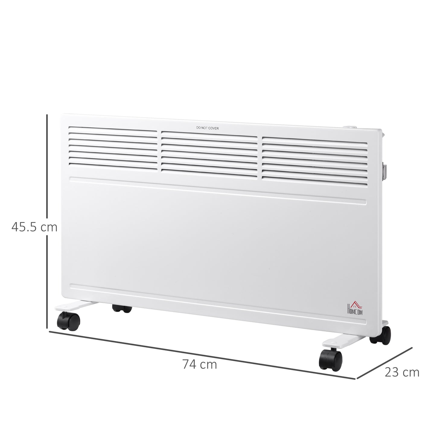 HOMCOM Portable Electric Convector Heater with Adjustable Thermostat and Safety Features - Freestanding or Wall-Mounted Design - ALL4U RETAILER LTD