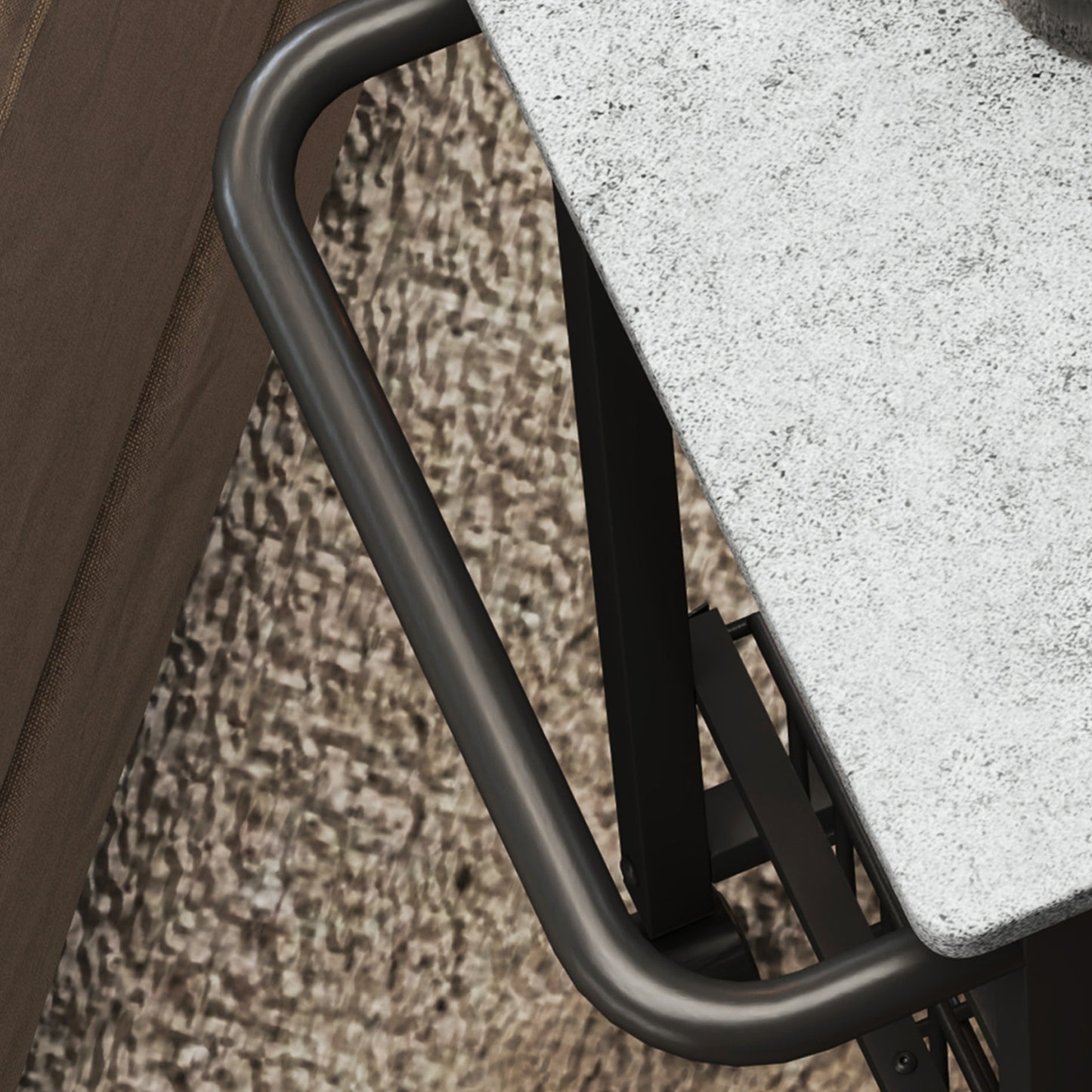 HOMCOM Four Basket Mobile Kitchen Island With Brakes Grey And Black With Marble Effect Countertop