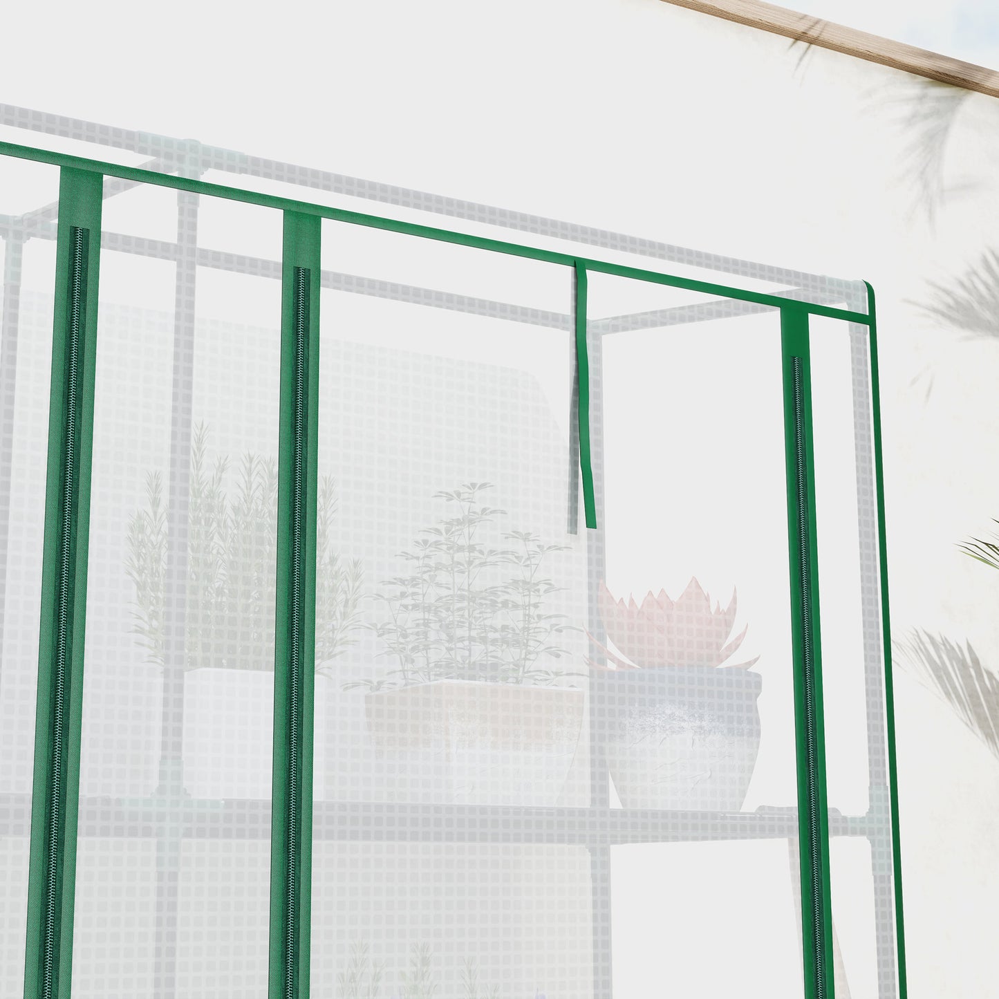 Outsunny 46 By 215 Cm Nine Shelf Greenhouse White Plastic Garden Plant Shelter Kit