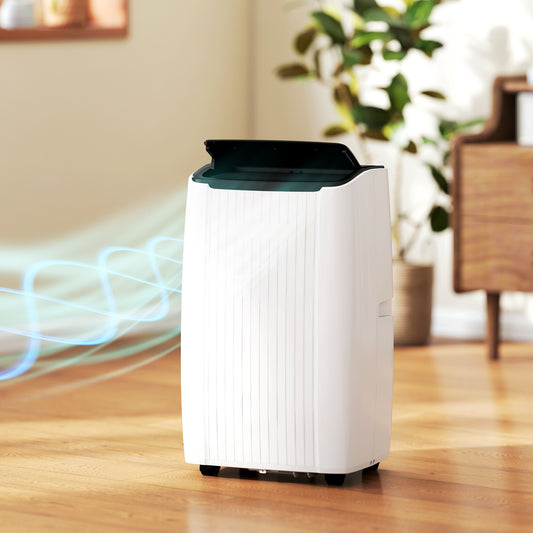 HOMCOM 12000 BTU Five in One Portable Air Conditioner With Cool Heat Dehumidifier Fan Sleep WiFi Voice Control White