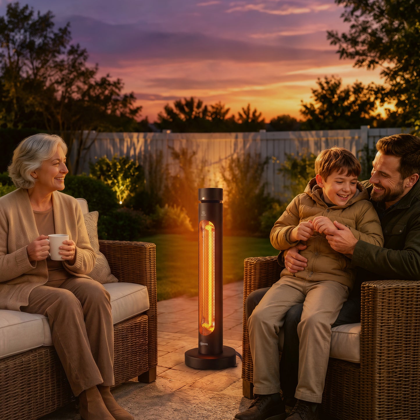 Outsunny 2000W Electric Infrared Patio Heater With Remote And Control Panel Black