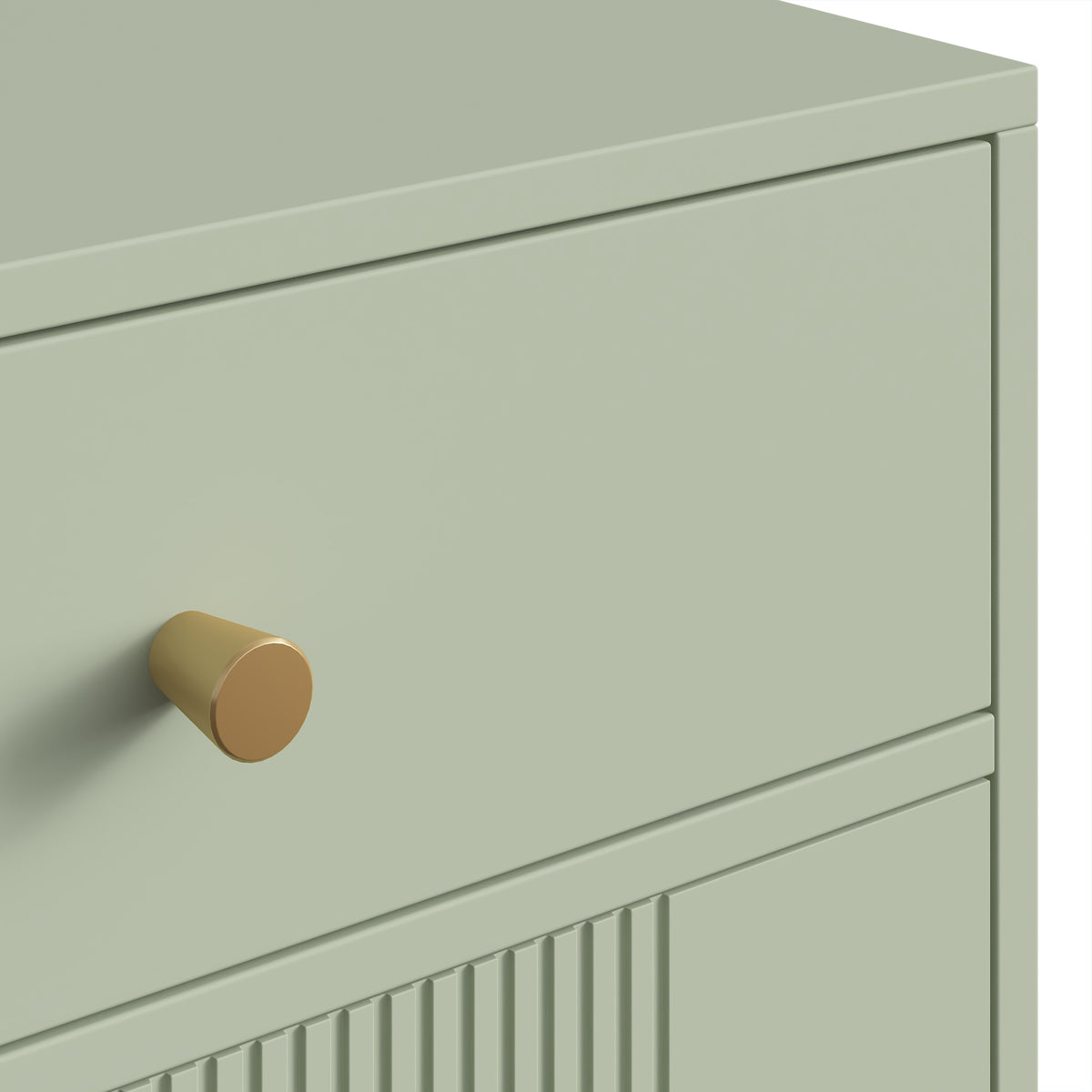 HOMCOM Modern Side Table Set of 2 with Drawer Cabinet Metal Legs Light Green