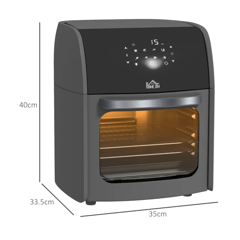 HOMCOM 12L Digital Air Fryer - 8 Preset Modes, Rapid Air Circulation, Memory Function, 1800W, Grey: Upgrade Your Cooking Experience - ALL4U RETAILER LTD