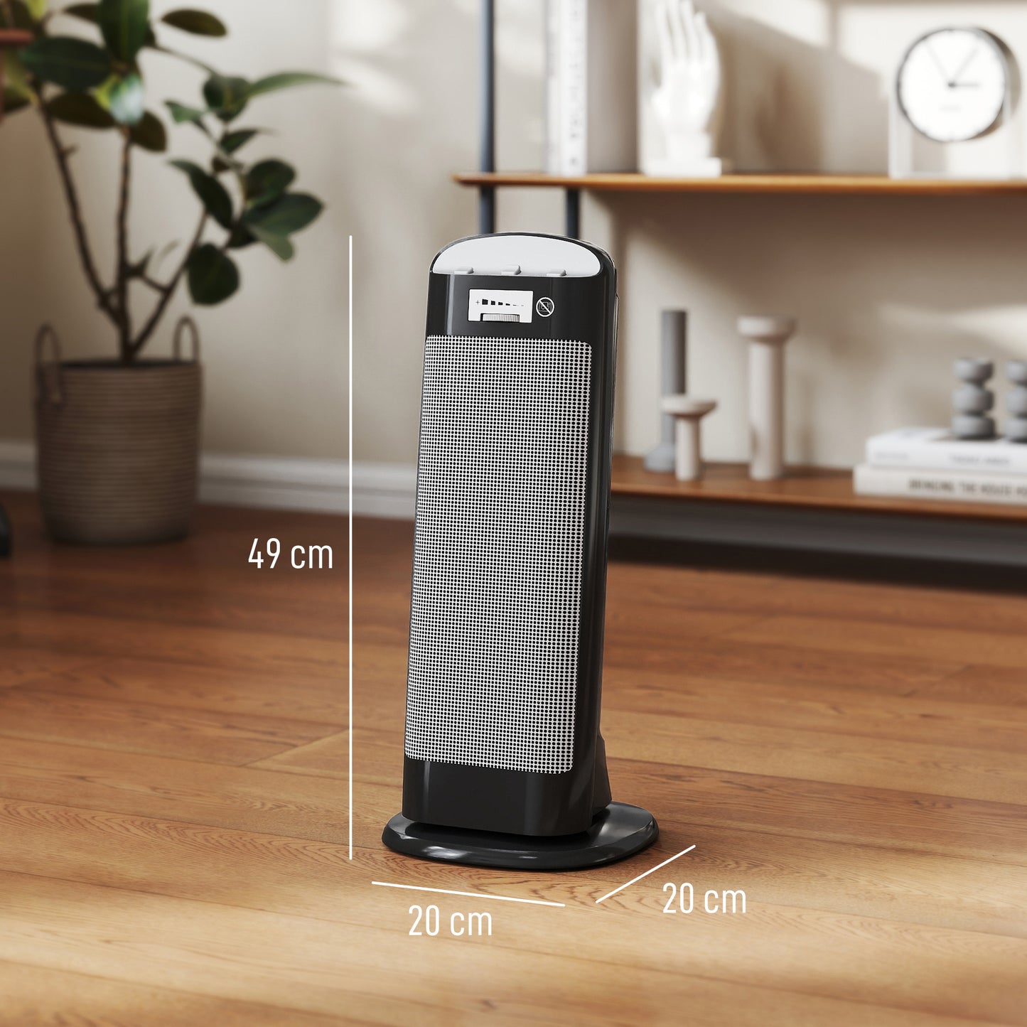 HOMCOM 2000W Ceramic Space Heater With 4 Modes Adjustable Thermostat 55 Degree Oscillation Tip Over Protection