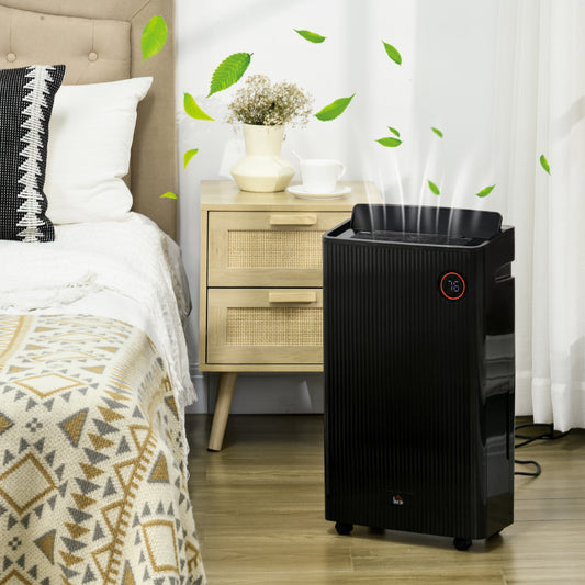 HOMCOM 5500mL Multi-Functional Dehumidifier and Air Purifier with UVC, Ioniser, 24-Hour Timer, 5 Modes, 16L/Day Capacity for Home Laundry, Black - ALL4U RETAILER LTD