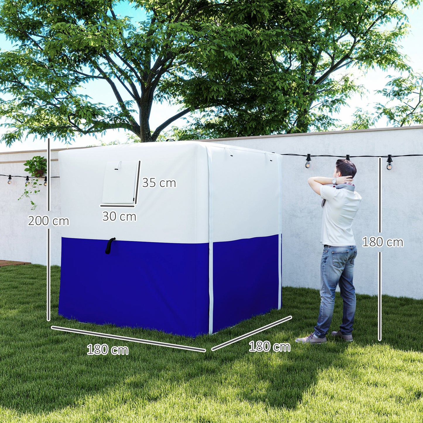 Outsunny 2x2m Pop Up Gazebo With Side Panels And Mesh Windows Dark Blue Instant Setup Garden Shelter