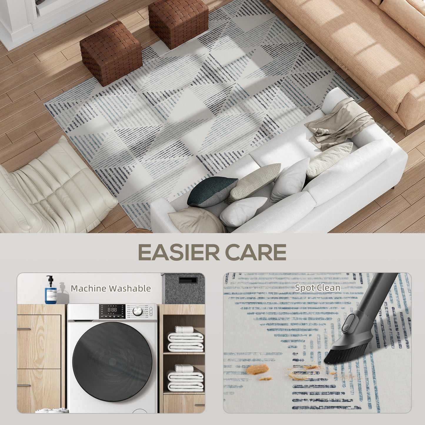 HOMCOM Geometric Rug Non Slip Washable 230 By 160 Cm For Living Room Dining Room Bedroom And Home Office Multi Coloured