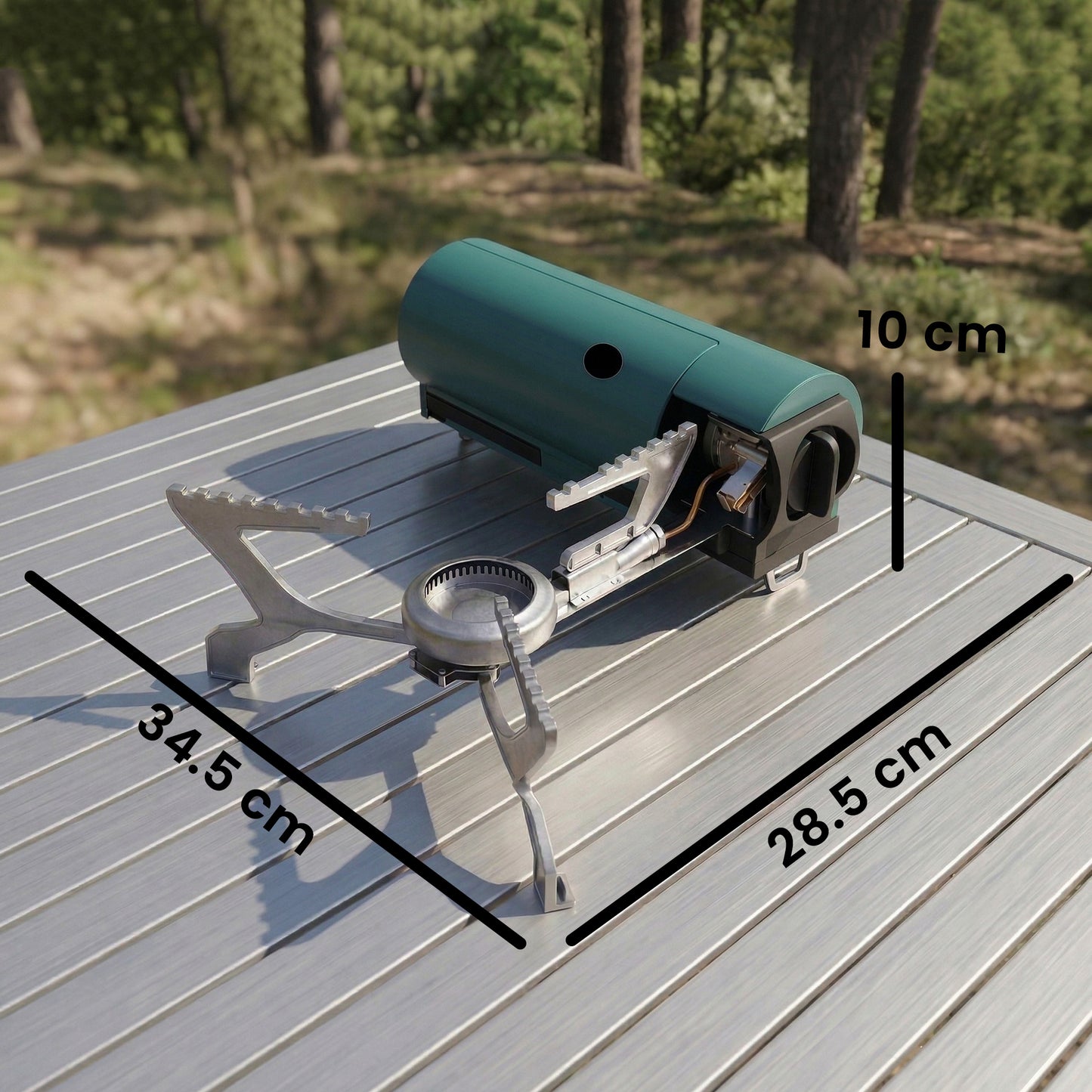 Outsunny 2670W Foldable Camping Stove With Safety Shut Off And Piezo Ignition Carry Bag Green