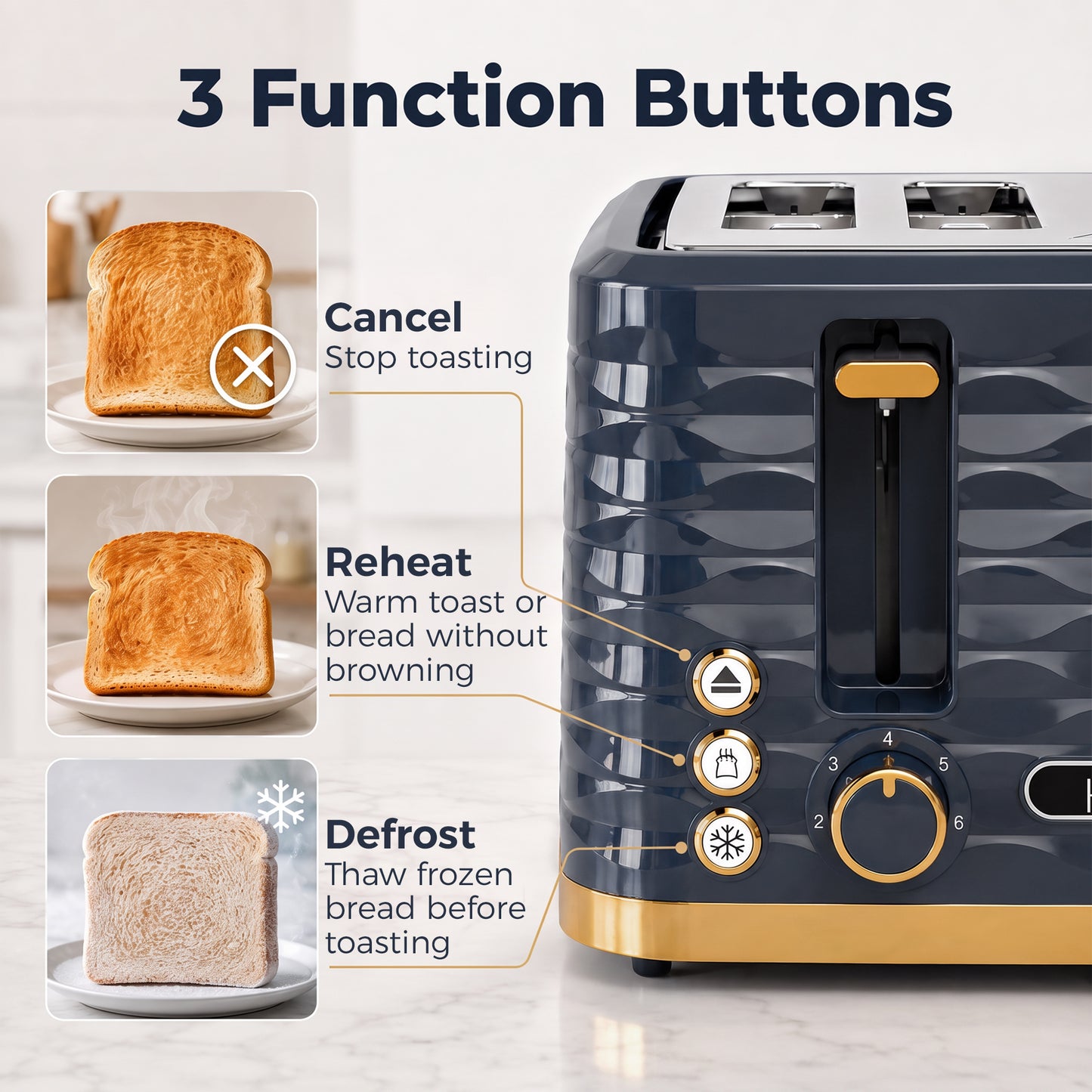 Homcom 4 Slice Toaster With High Lift And 7 Browning Levels