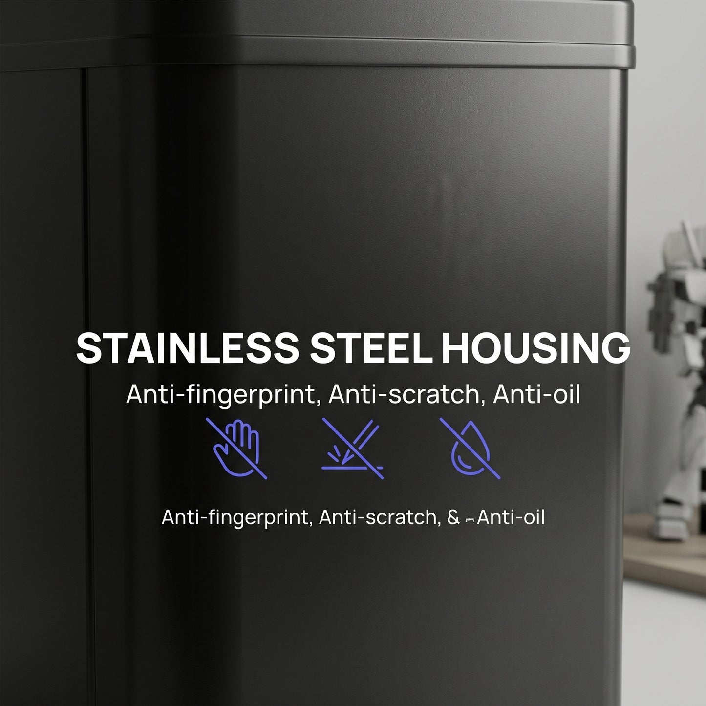 HOMCOM 40L Sensor Bin With Soft Close Lid Stainless Steel Automatic Touchless Motion Sensor Kitchen Bin Black