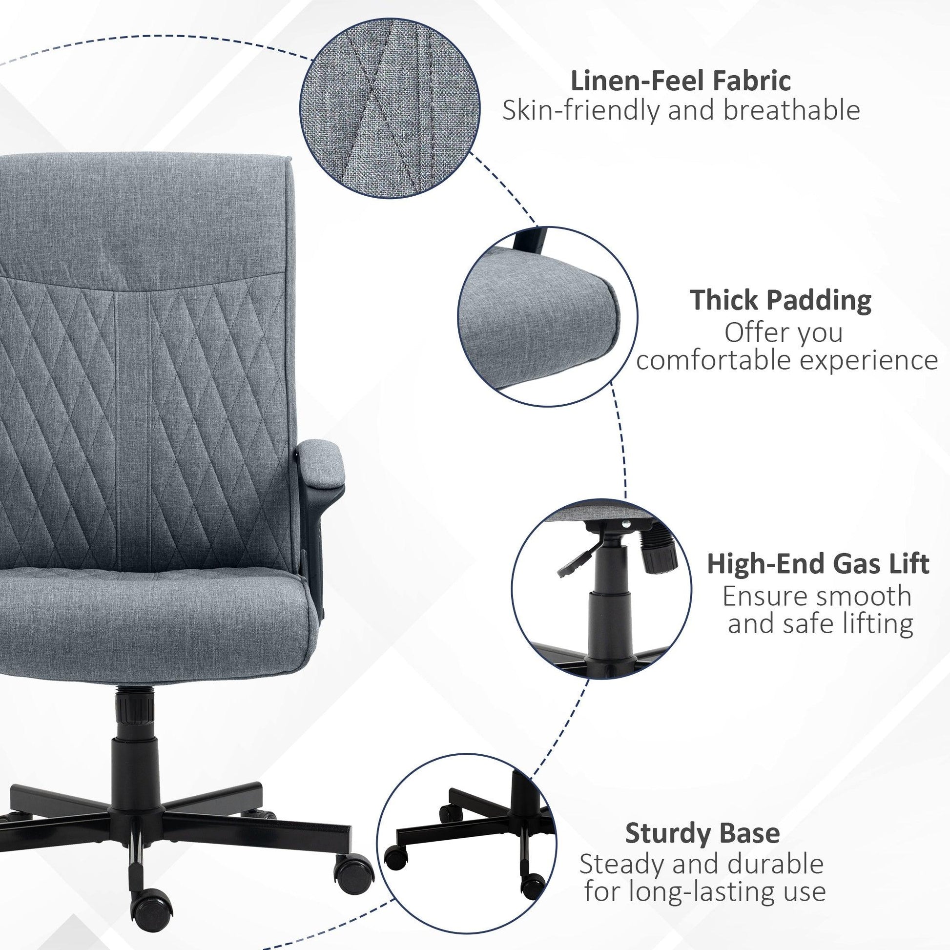 Vinsetto High-Back Office Chair, Dark Grey - ALL4U RETAILER LTD