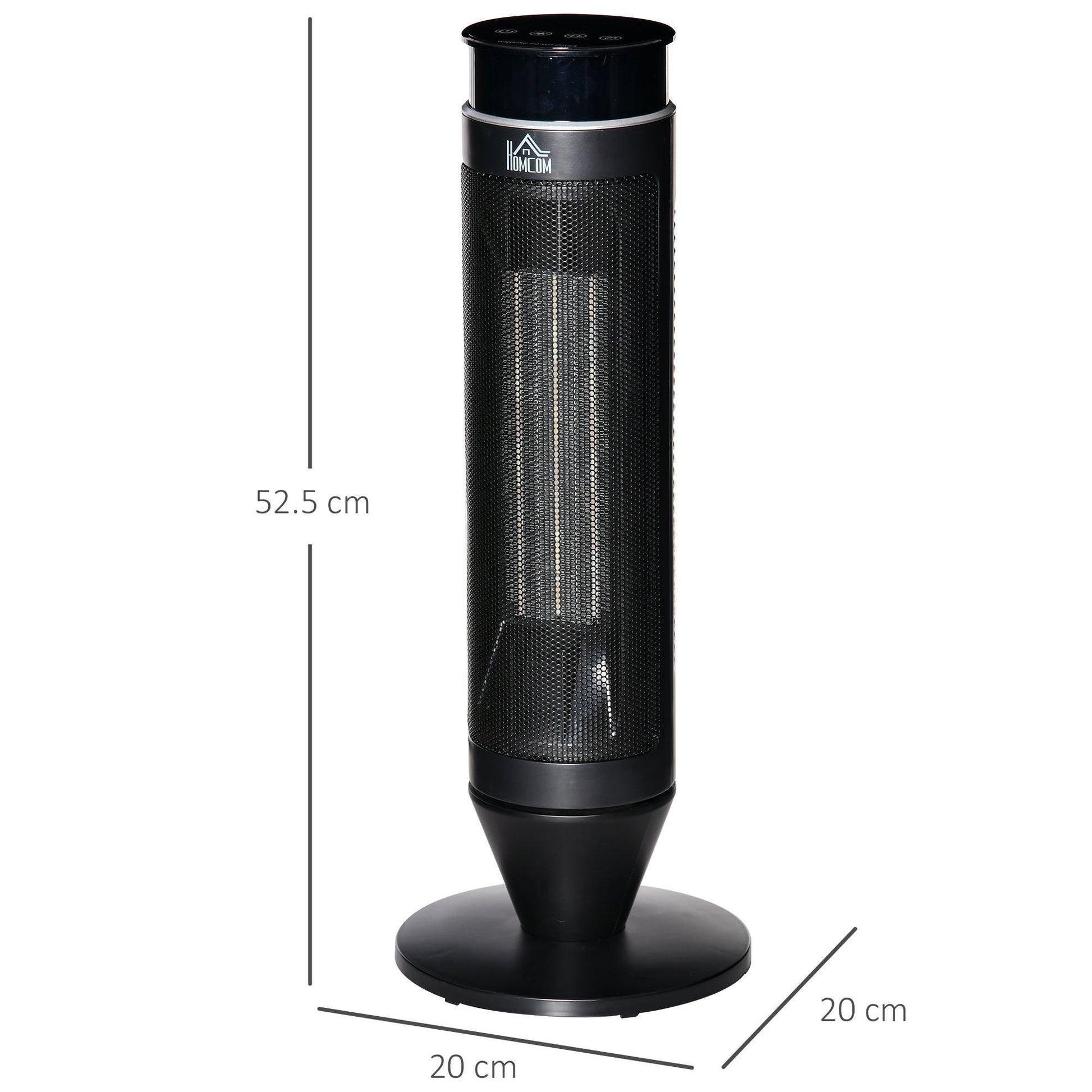 HOMCOM Ceramic Tower Heater – 1000W/2000W, Oscillation, Remote - ALL4U RETAILER LTD