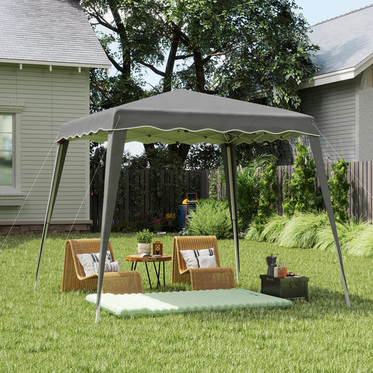 Outsunny Two Point Five Meter Square Pop Up Garden Gazebo Tent Grey For Outdoor Events And Picnics
