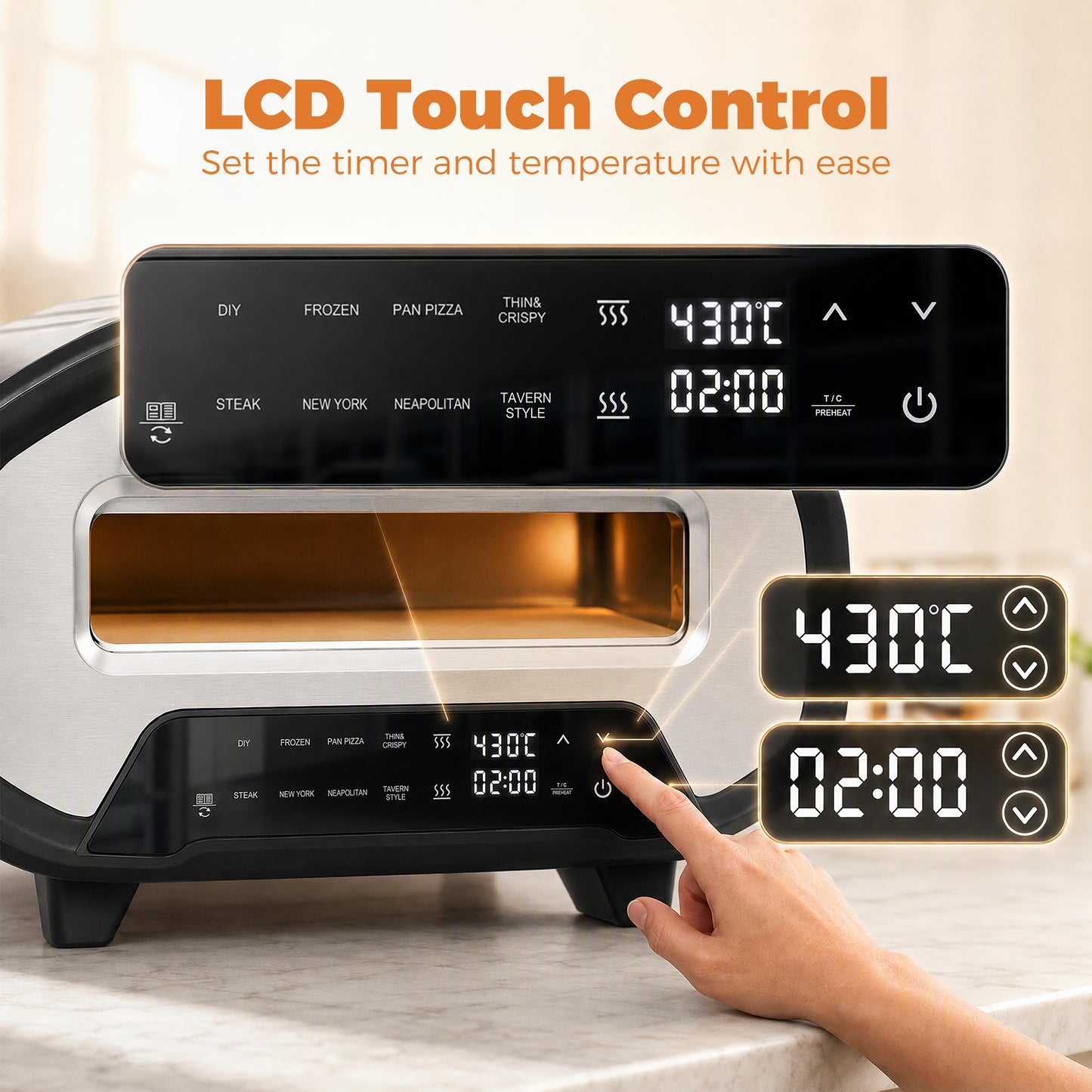 HOMCOM 12 Inch Electric Pizza Oven With 8 Preset Modes And Ceramic Stone