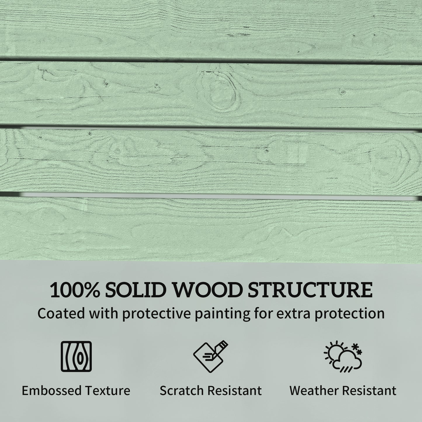 Outsunny Outdoor Garden Loveseat With Integrated Table Jack And Jill Style Embossed Wood Green